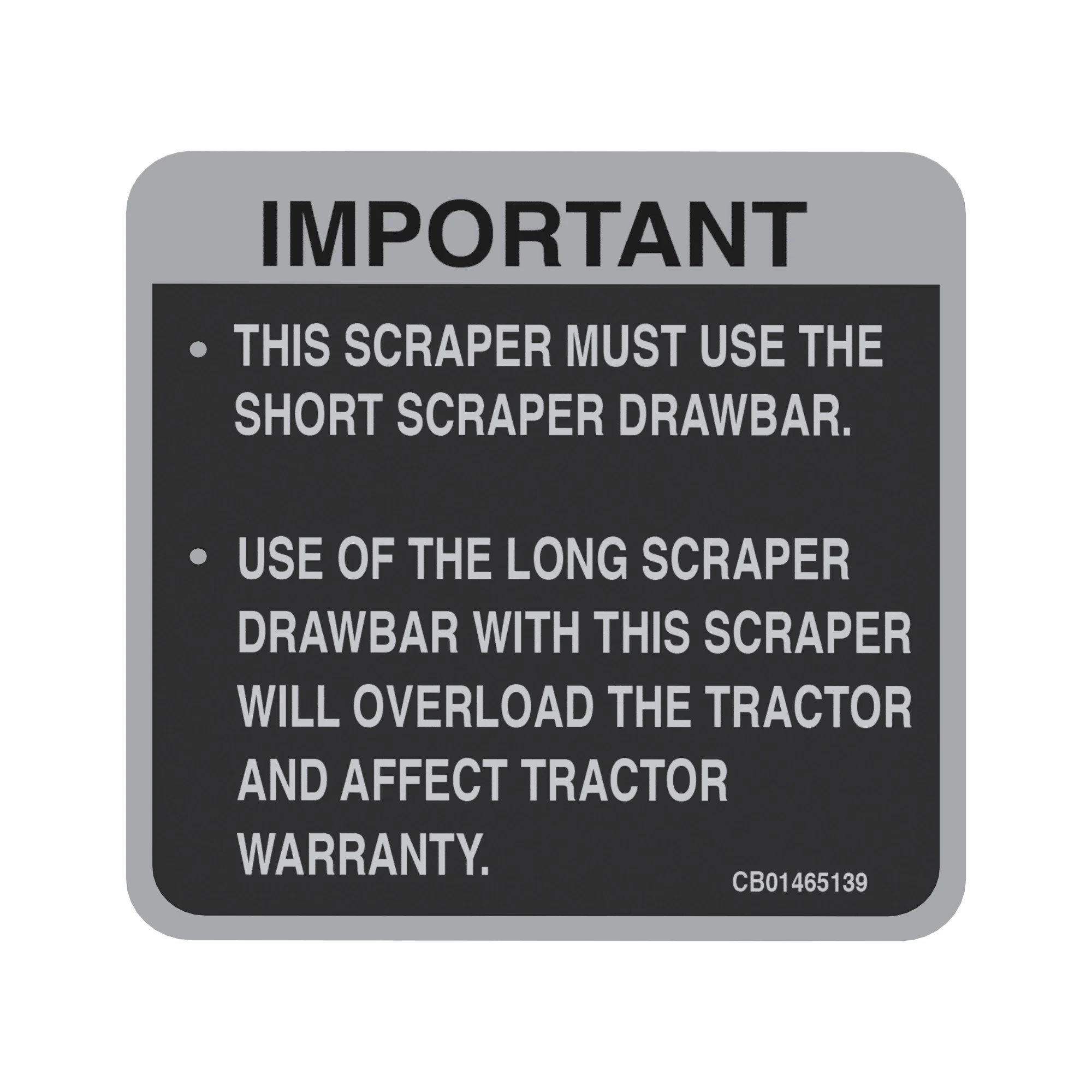 DECAL-SHORT DRAWBAR