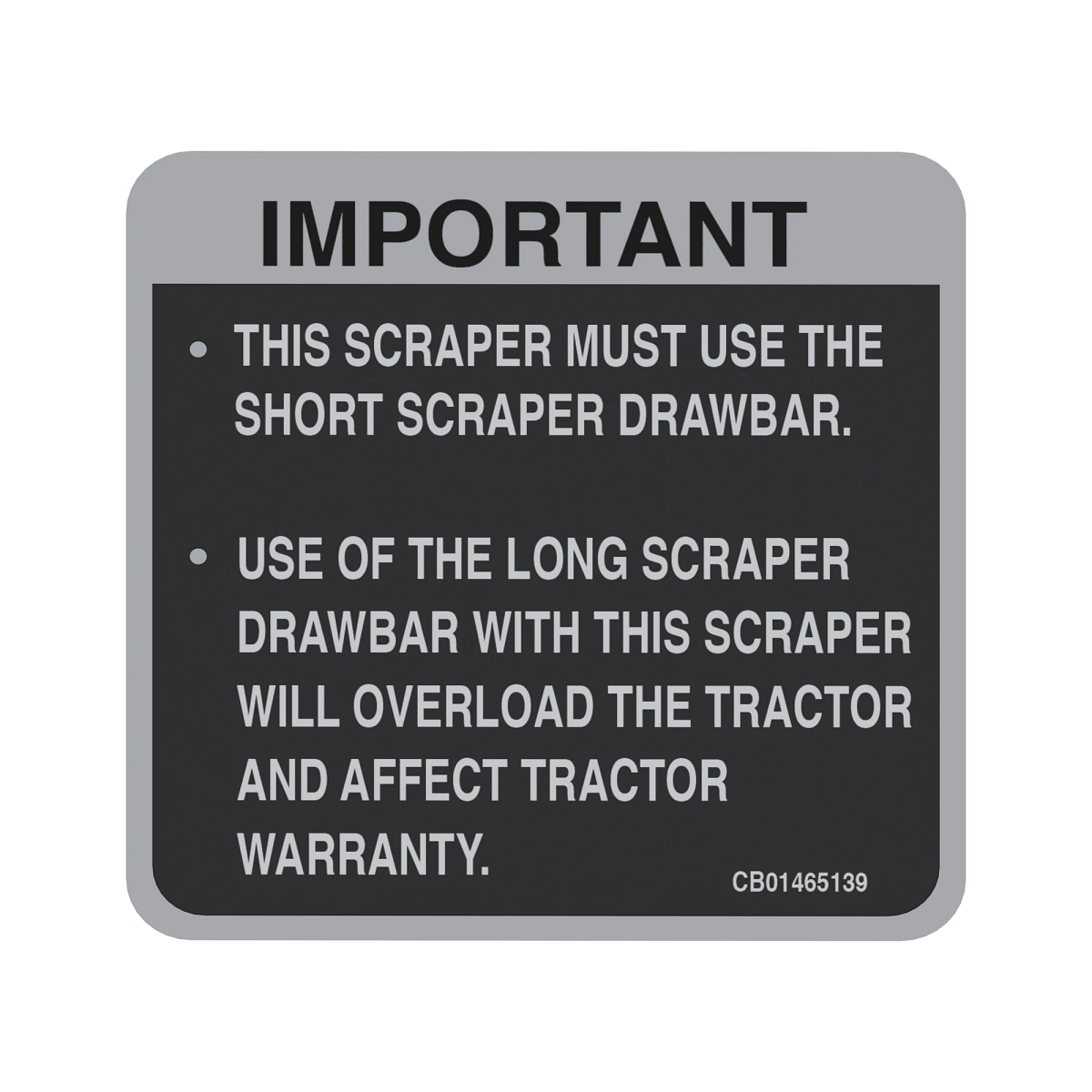 DECAL-SHORT DRAWBAR