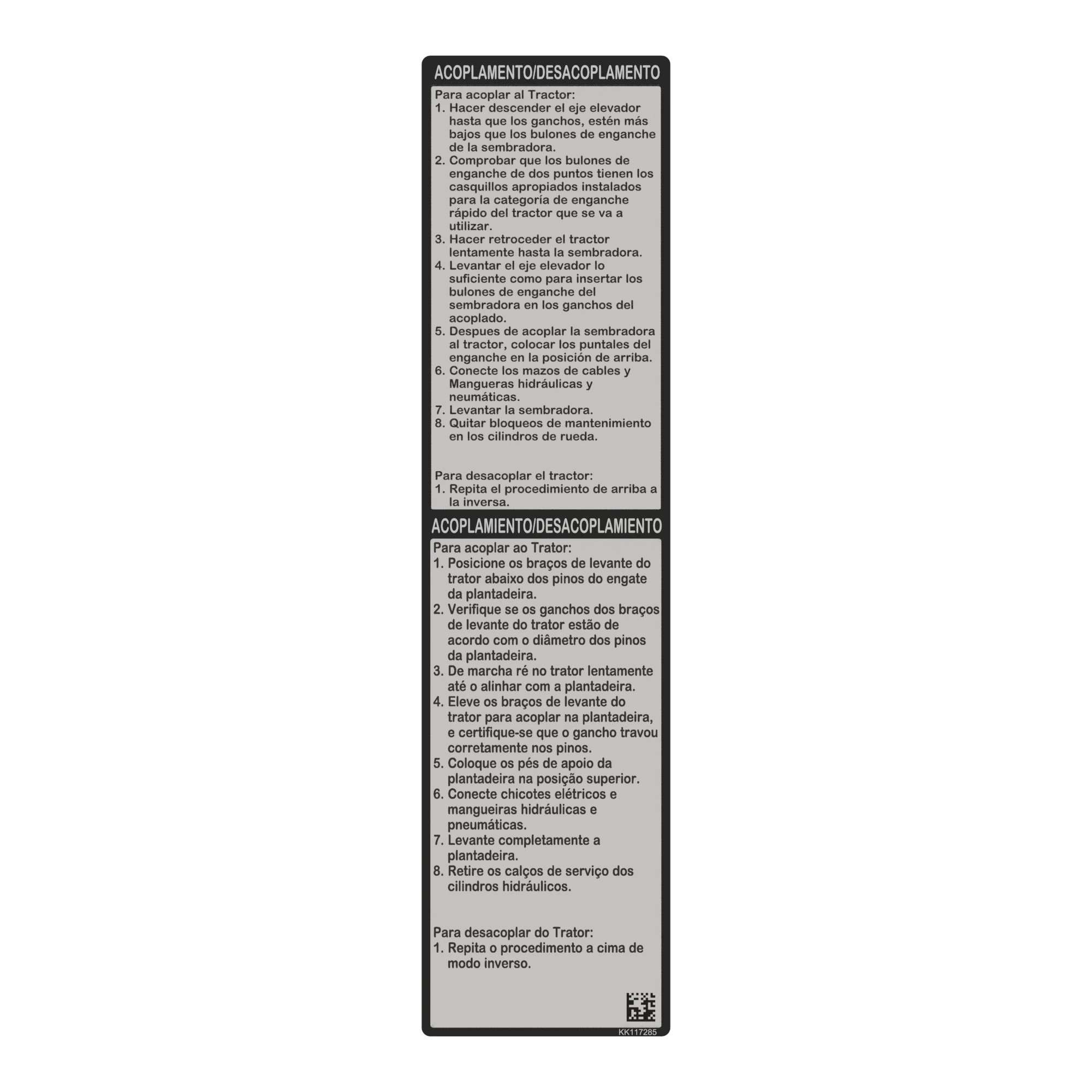 LABEL, ATTACH TWO-POINT HITCH IMPLE