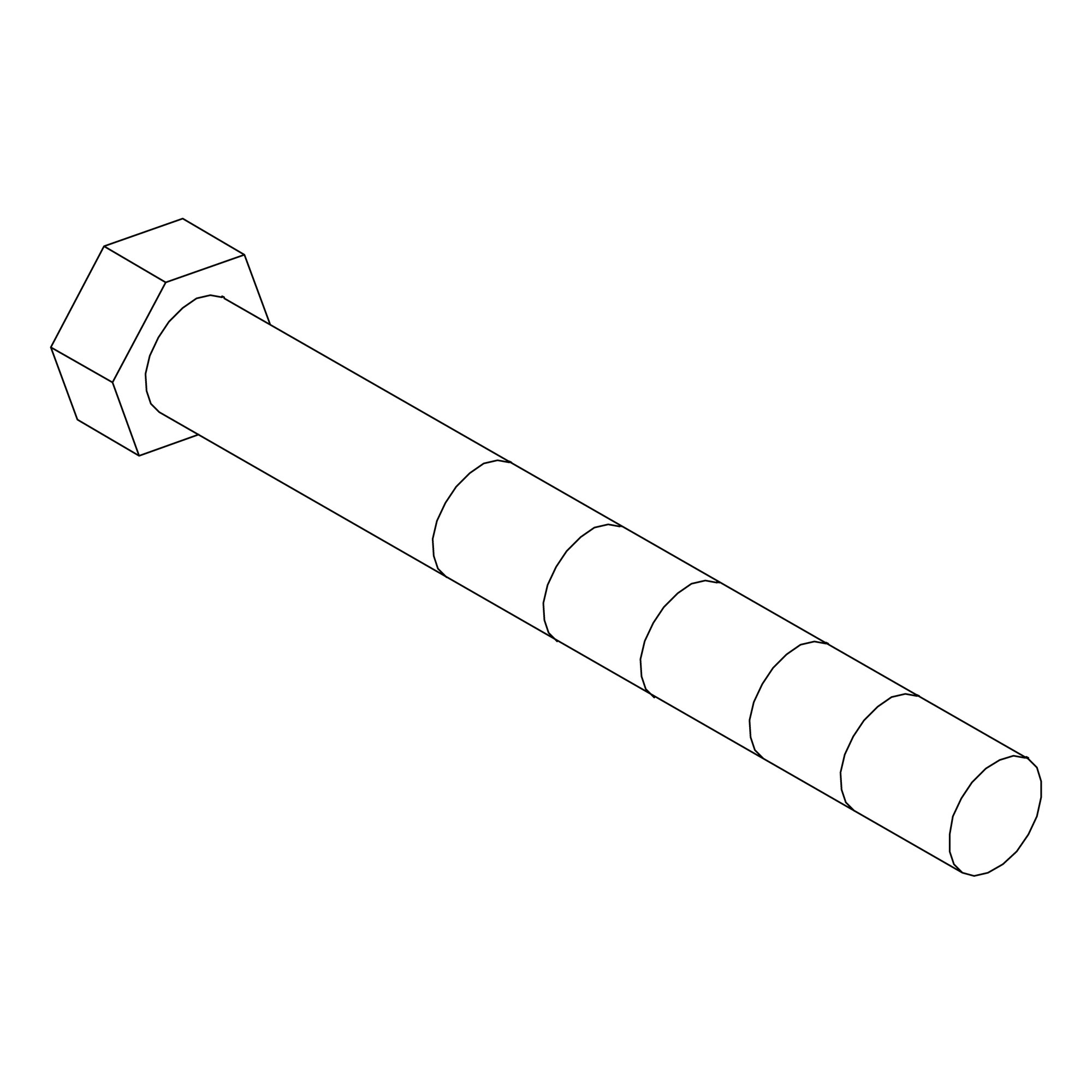 John Deere Hexagonal Head Screw, 3/4" X 6" - 19H1988