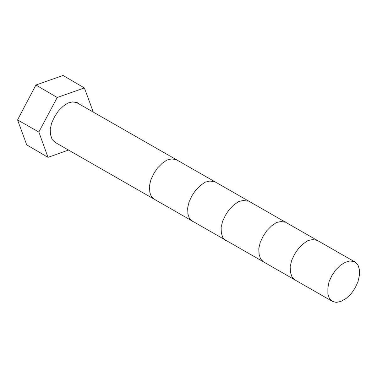 John Deere Hexagonal Head Screw, 3/4" X 6" - 19H1988