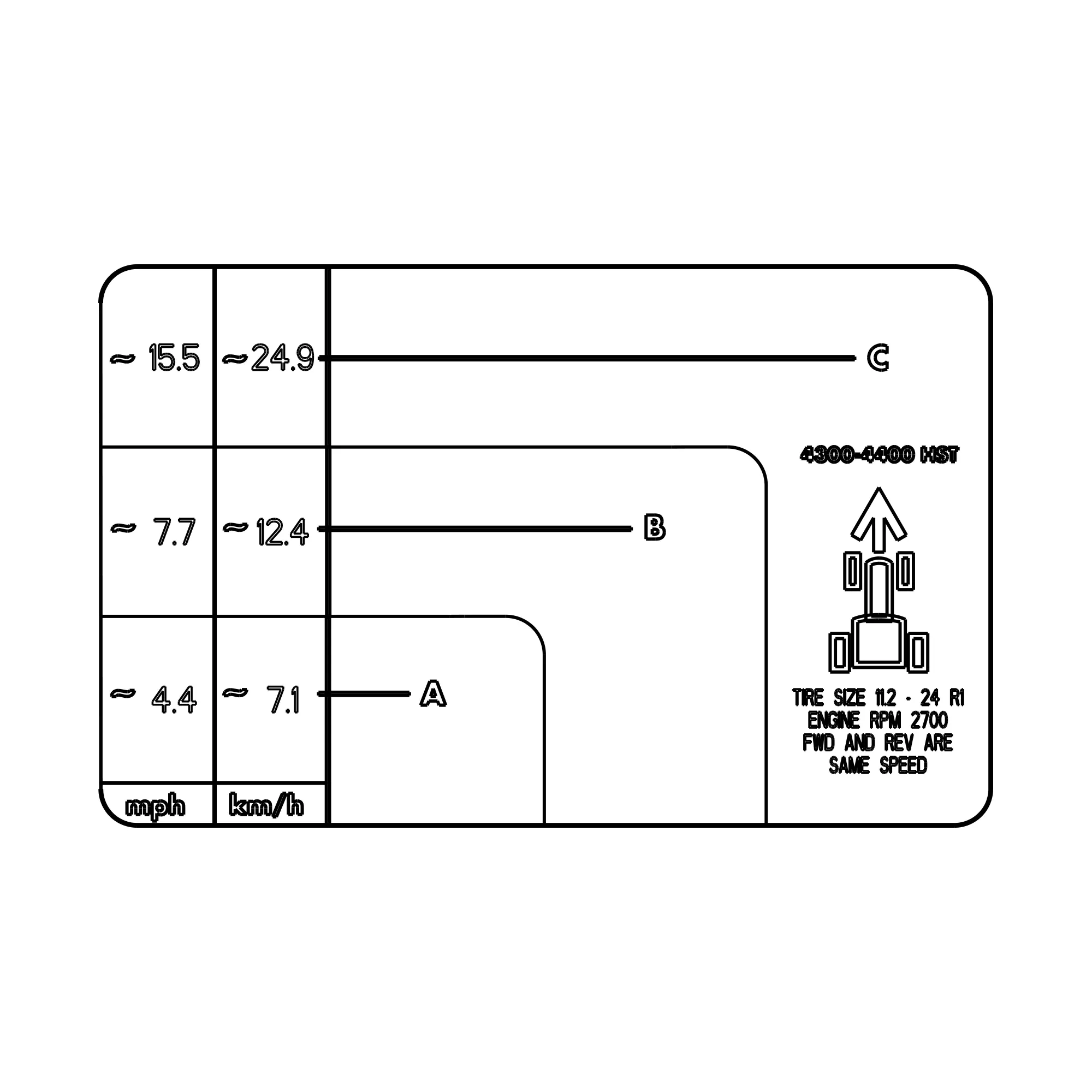 John Deere 4300-4400 HST Ground Speed - LVU10699