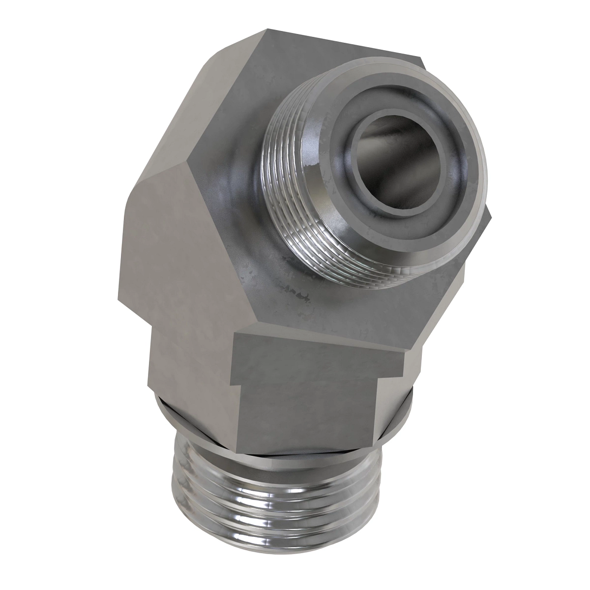 45 Deg Straight Thread, O-Ring FSF