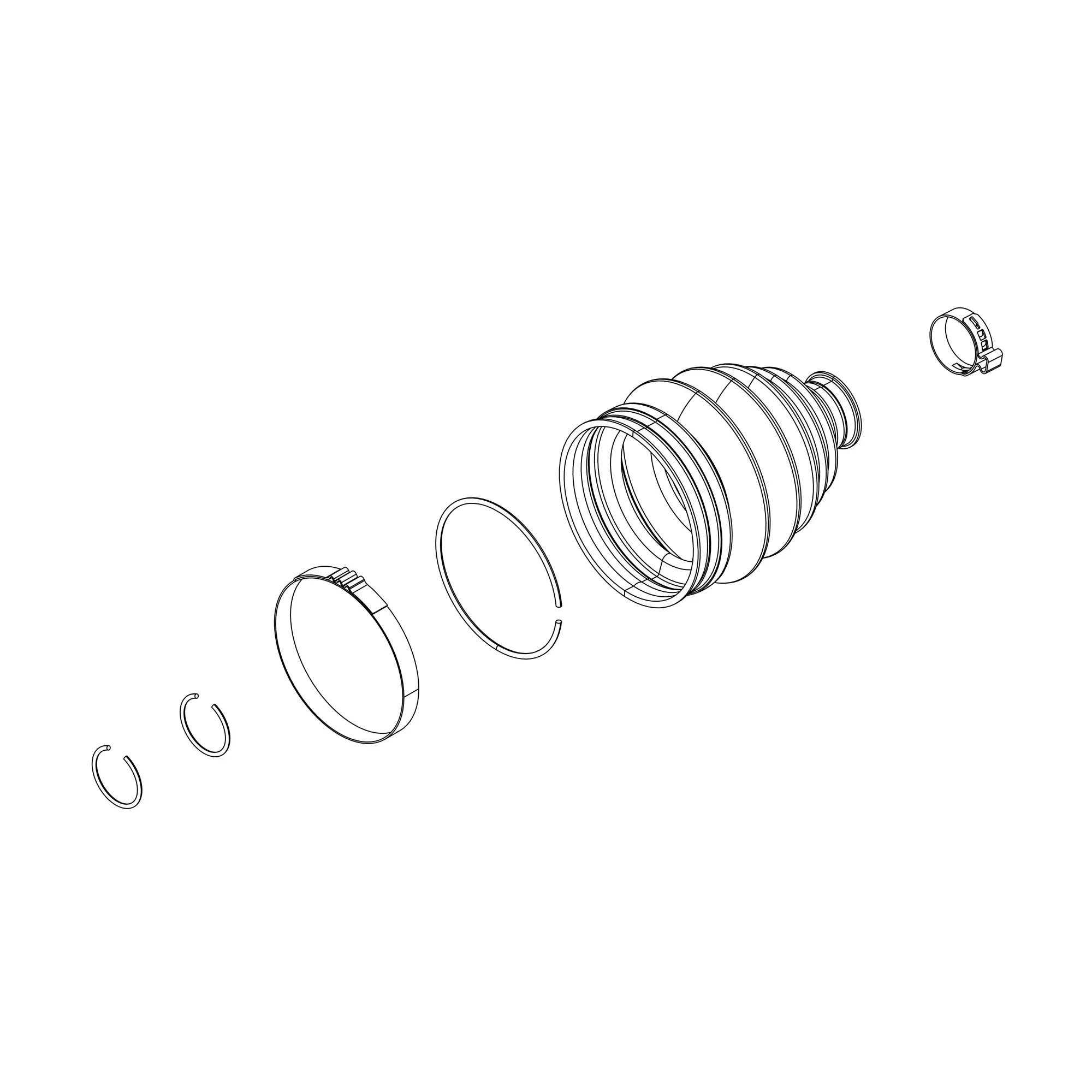 John Deere Right Side Front Axle Shaft Boot Kit - AM146409