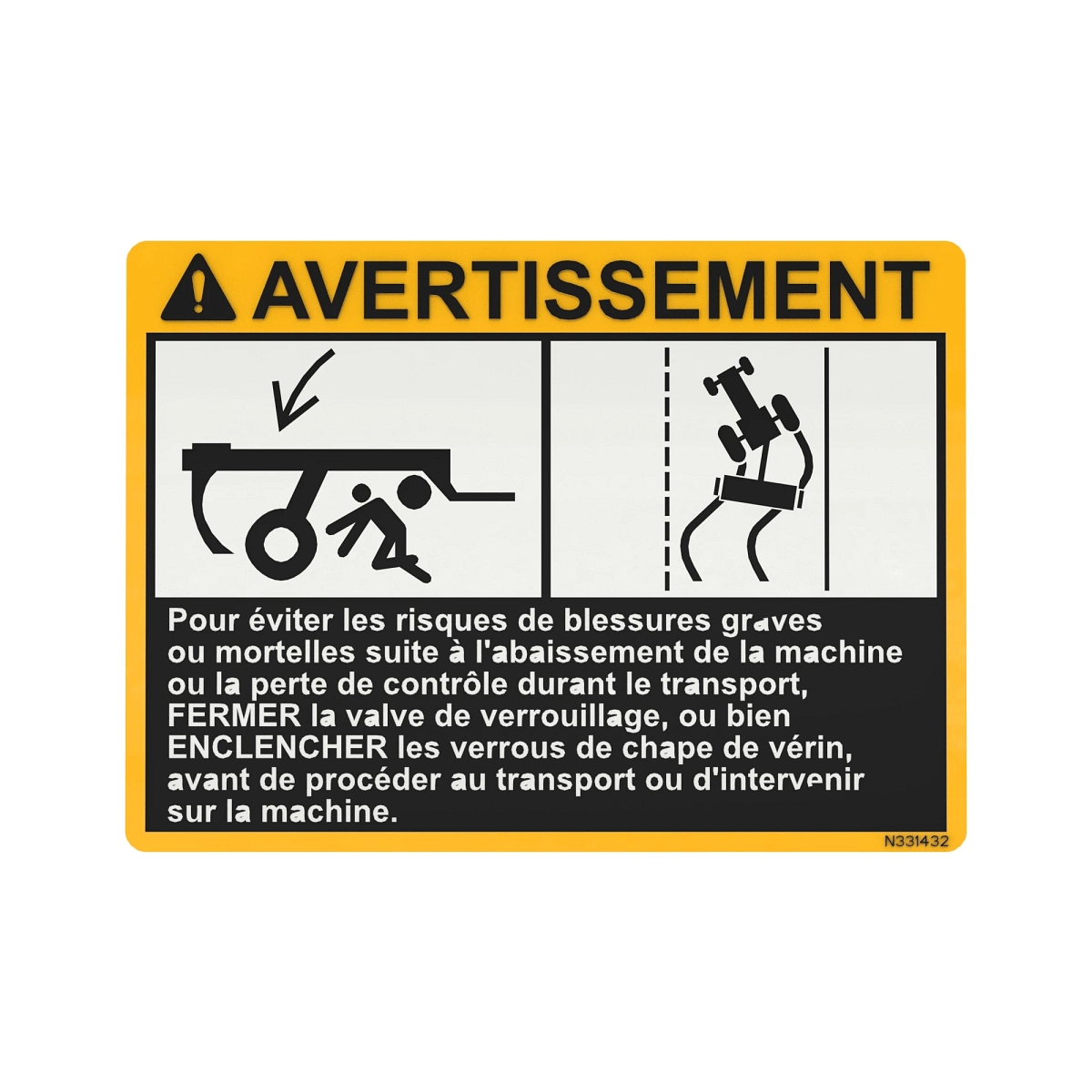 Sign, Danger, Lockup Valve, French