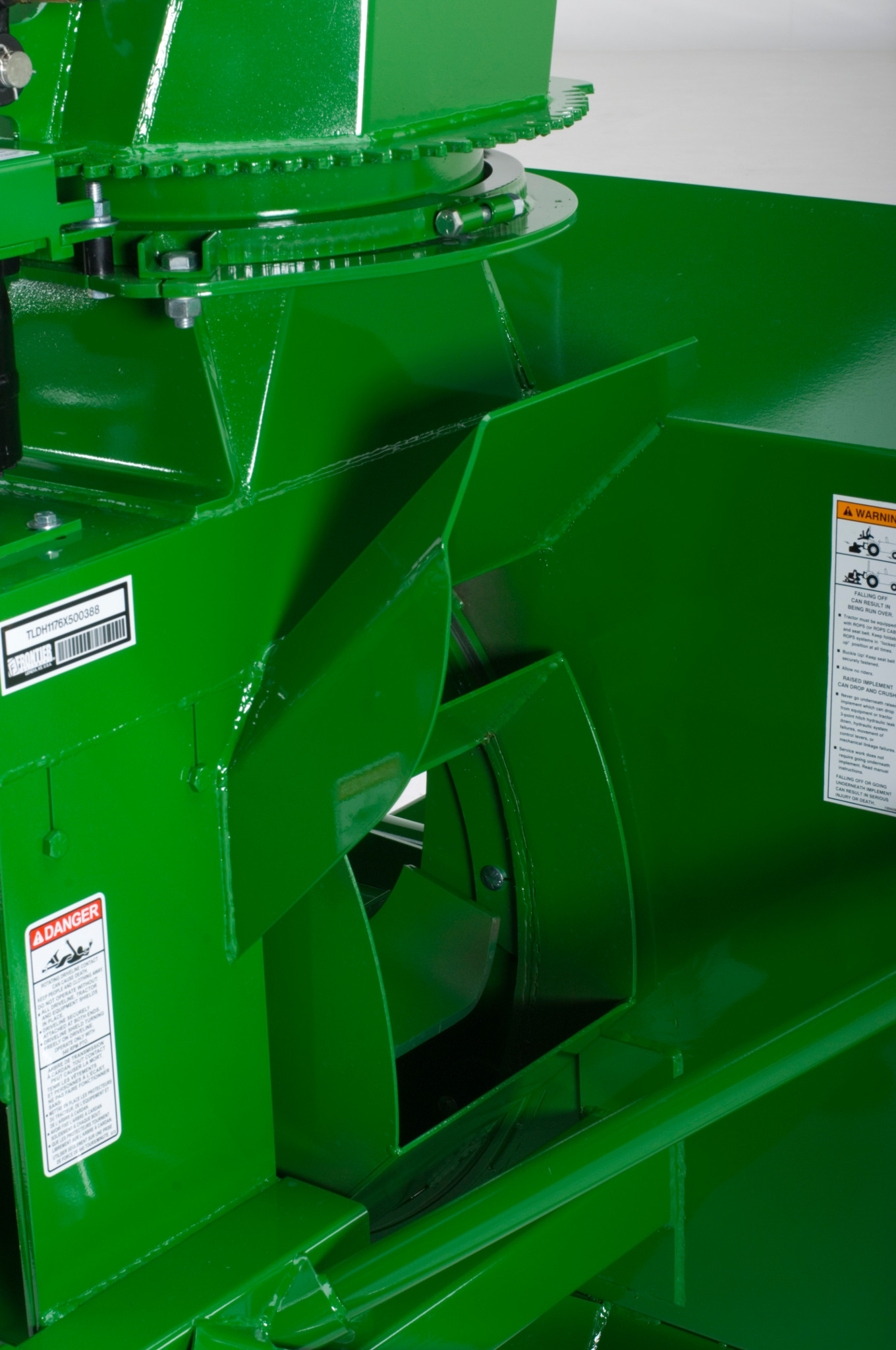 Close up studio view of the hydraulic drum on a SB1309 Snowblower