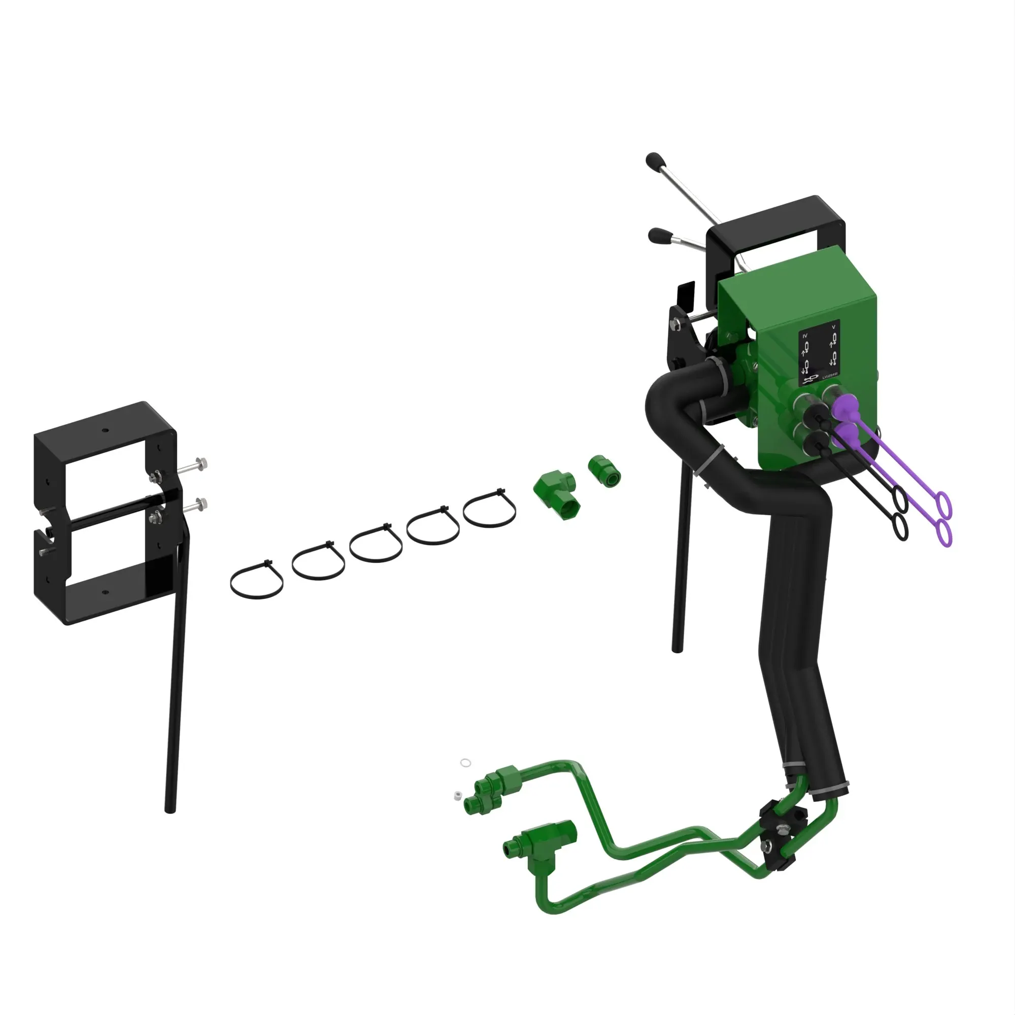 John Deere Dual Rear 4th and 5th SCV Attachment for Open Operator Station - BXX11040