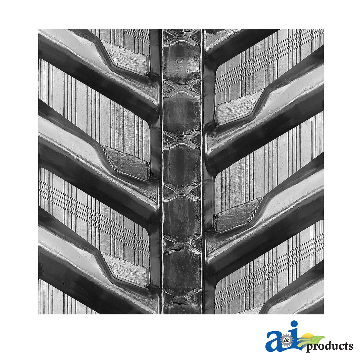 A&I Products D2 Tread Pattern Rubber Track, Width 400 mm, Pitch 72.5 mm, Links 74 - A-400725N74