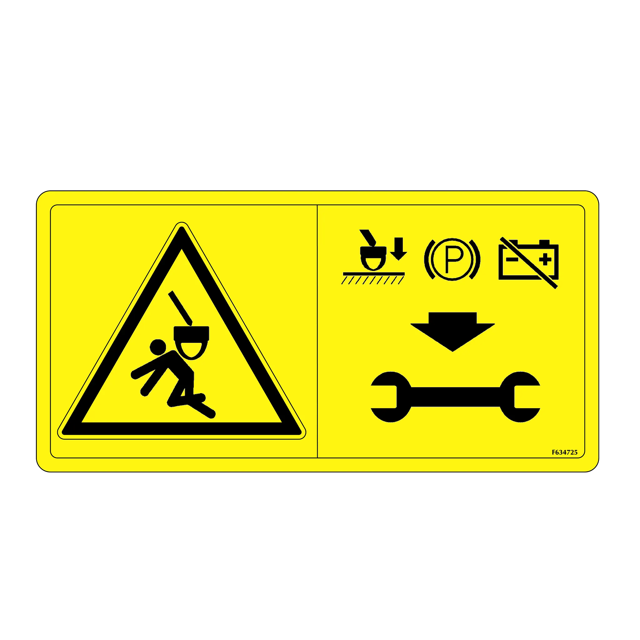 John Deere Label, Danger Above, Ground The Boom - F634725