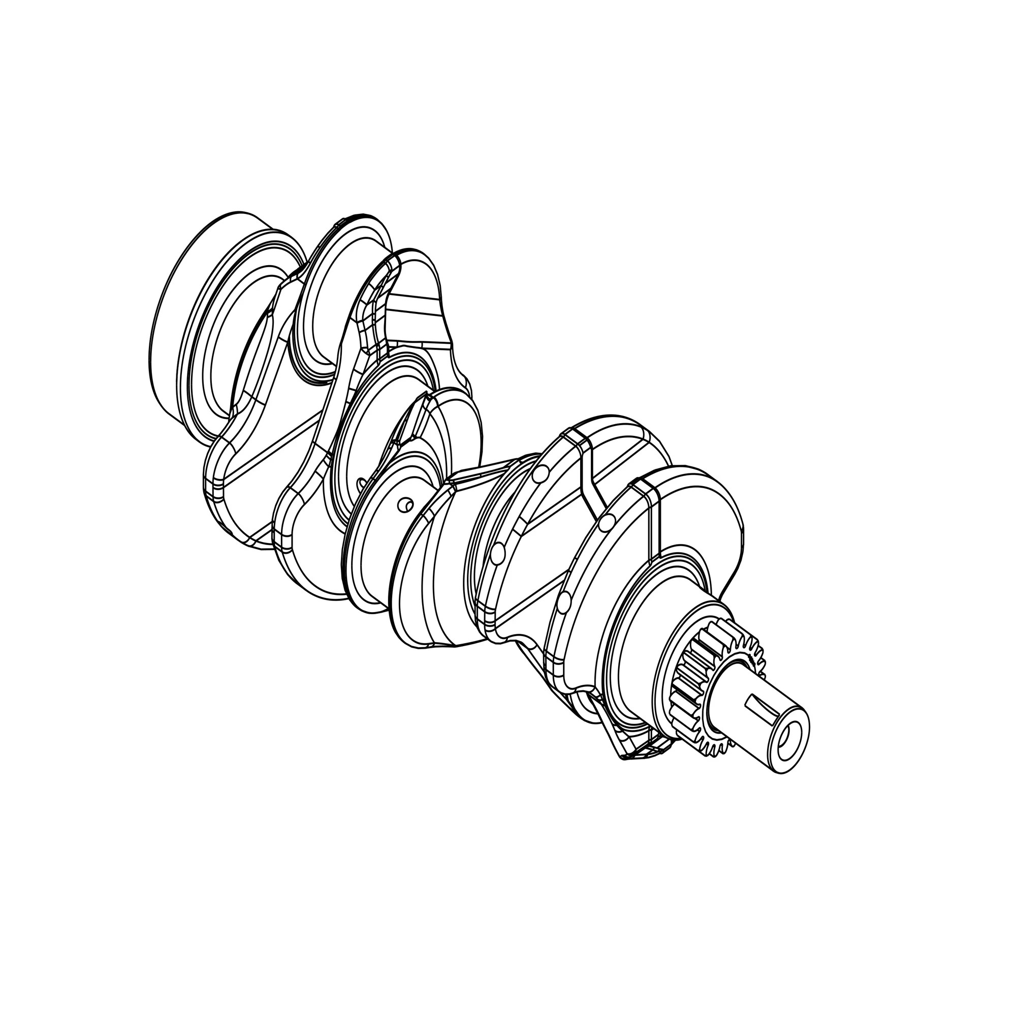 CRANKSHAFT, 3 CYL, LONG NOSE 3029 B