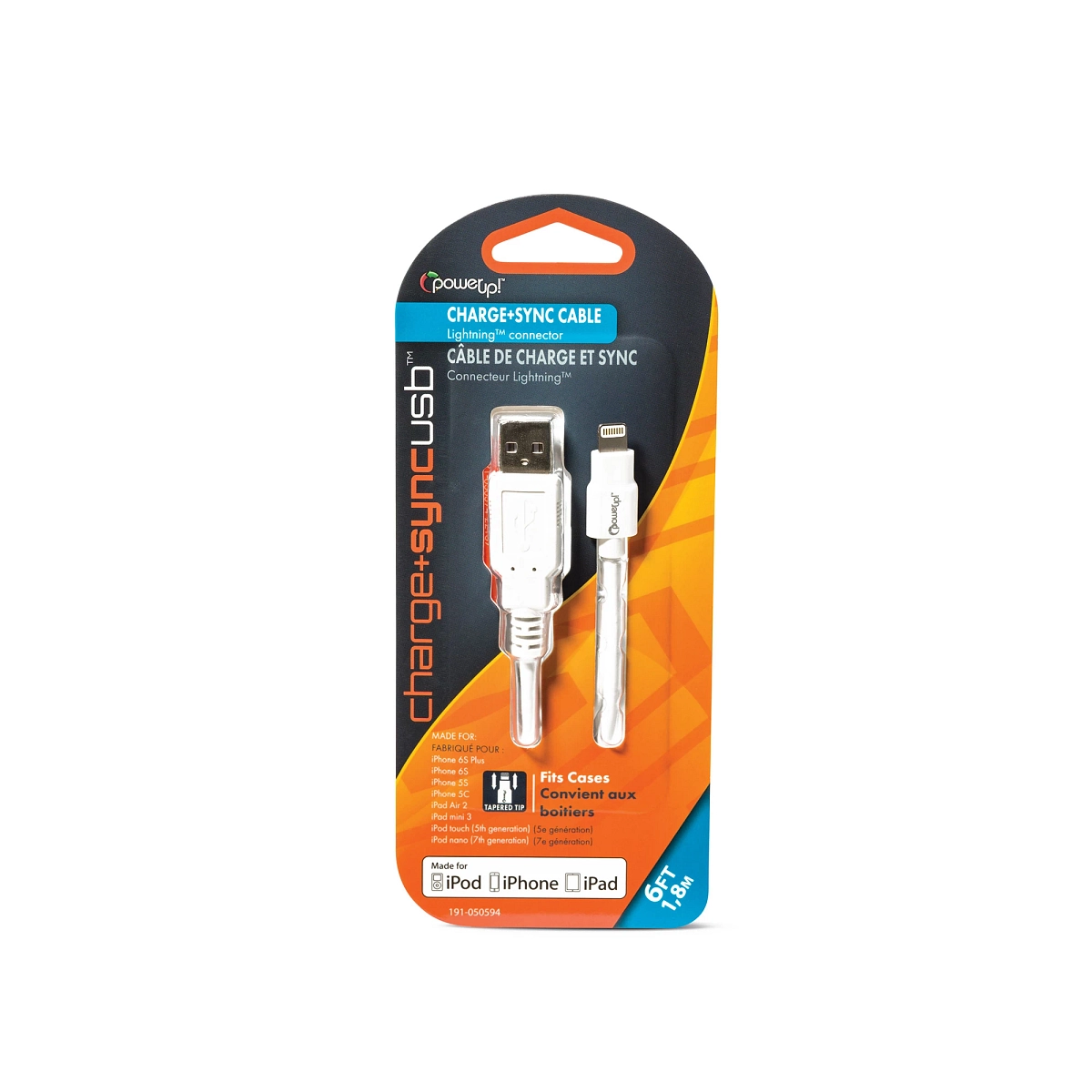 USB Cable-Mfi Apple 6FT White