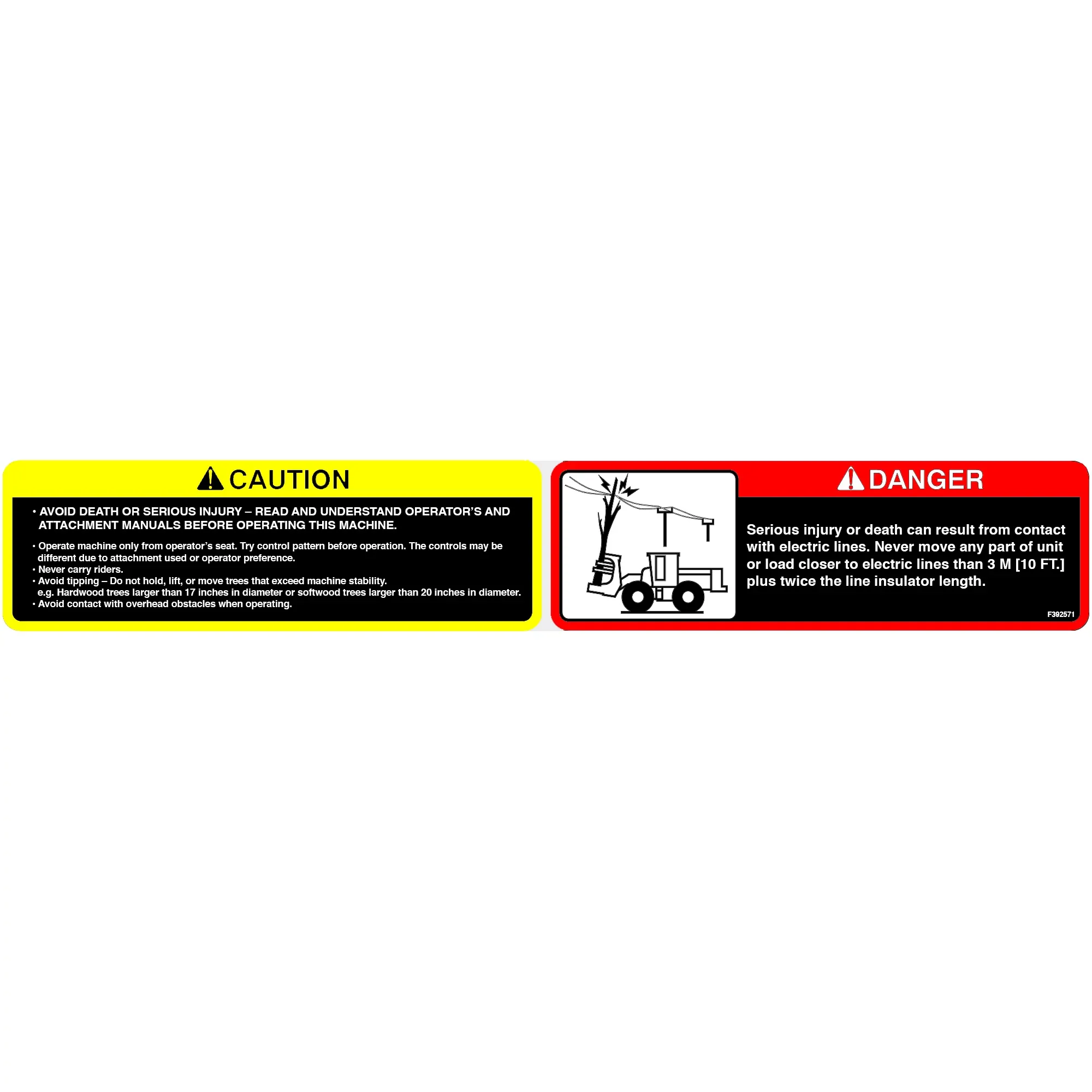 John Deere Operation Power Line Label - F392571