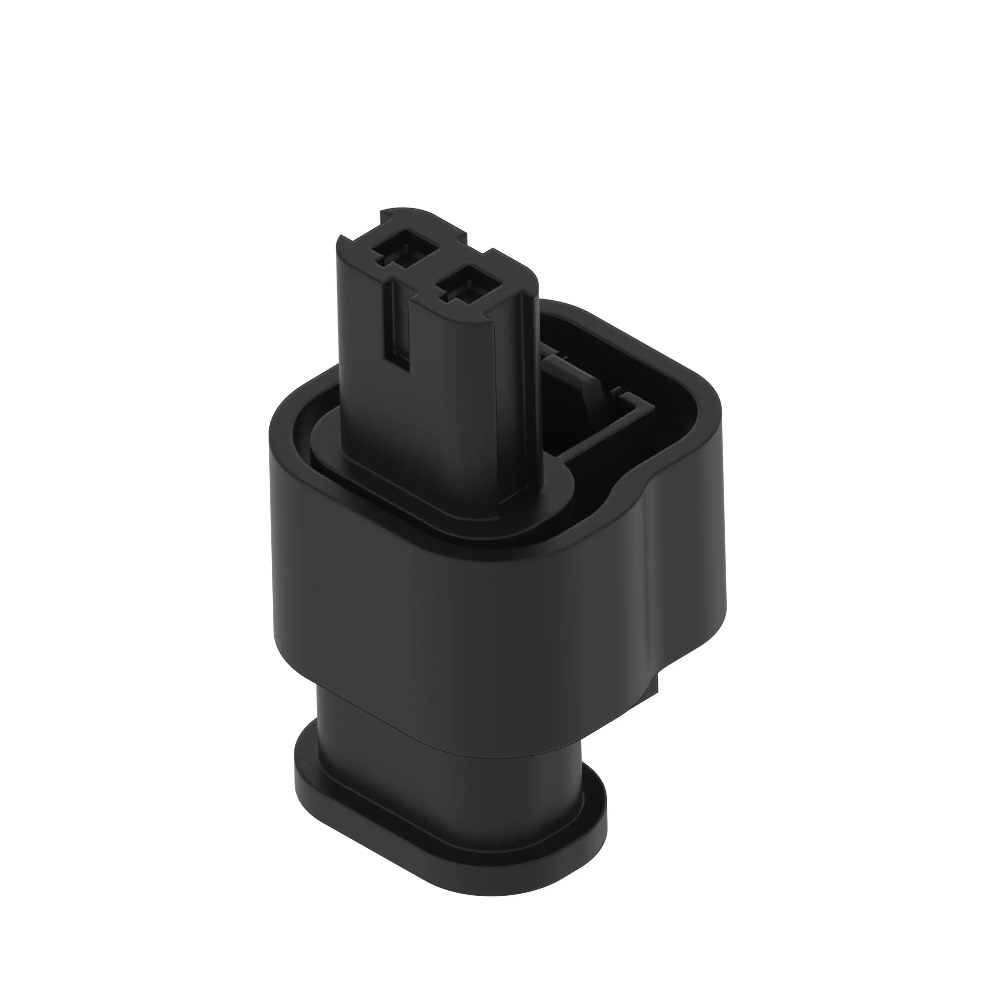 57M13629: Black External Electrical Connector Housing, 2 Cavities