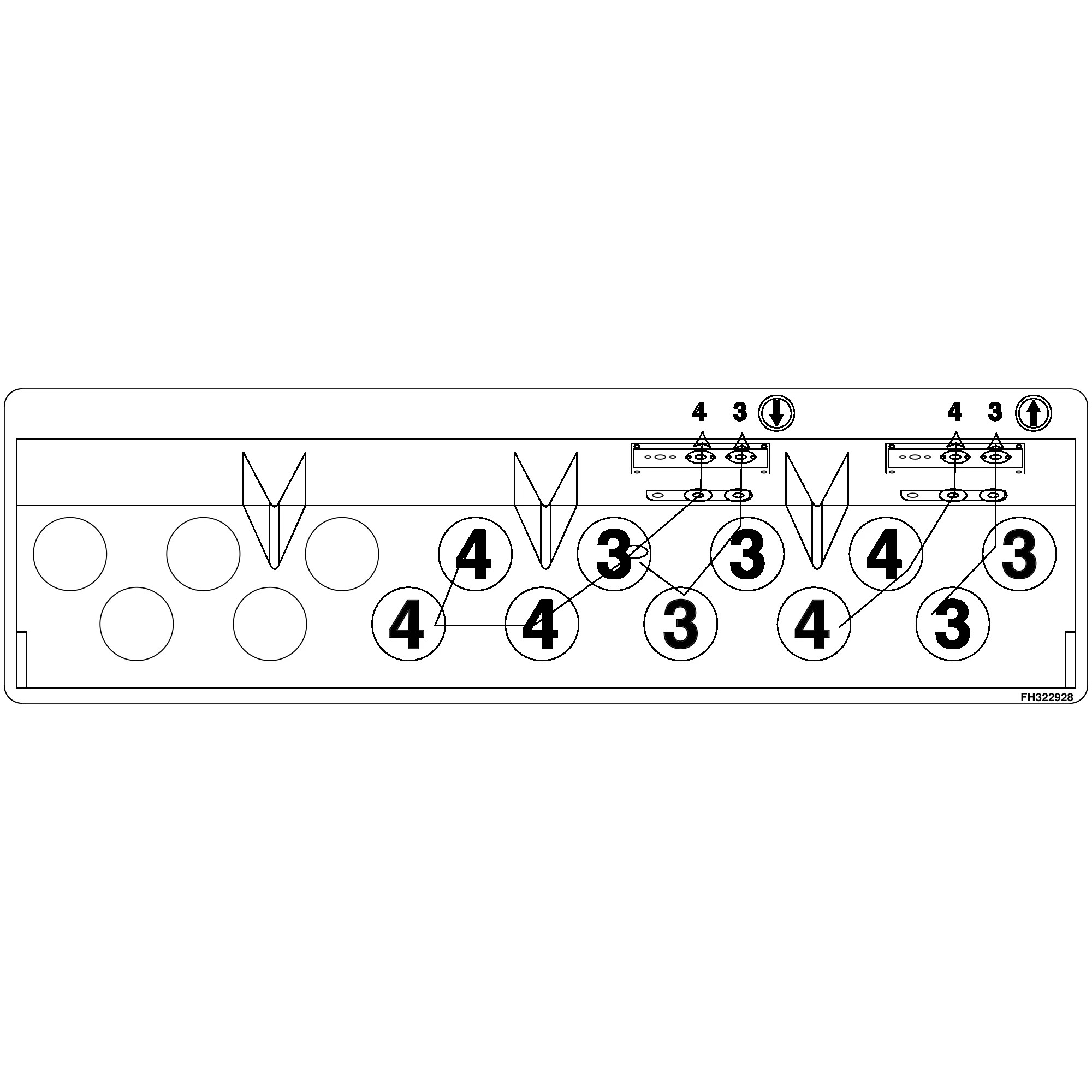John Deere 3X3 Twine Box Routing Label, Right Side - FH322929