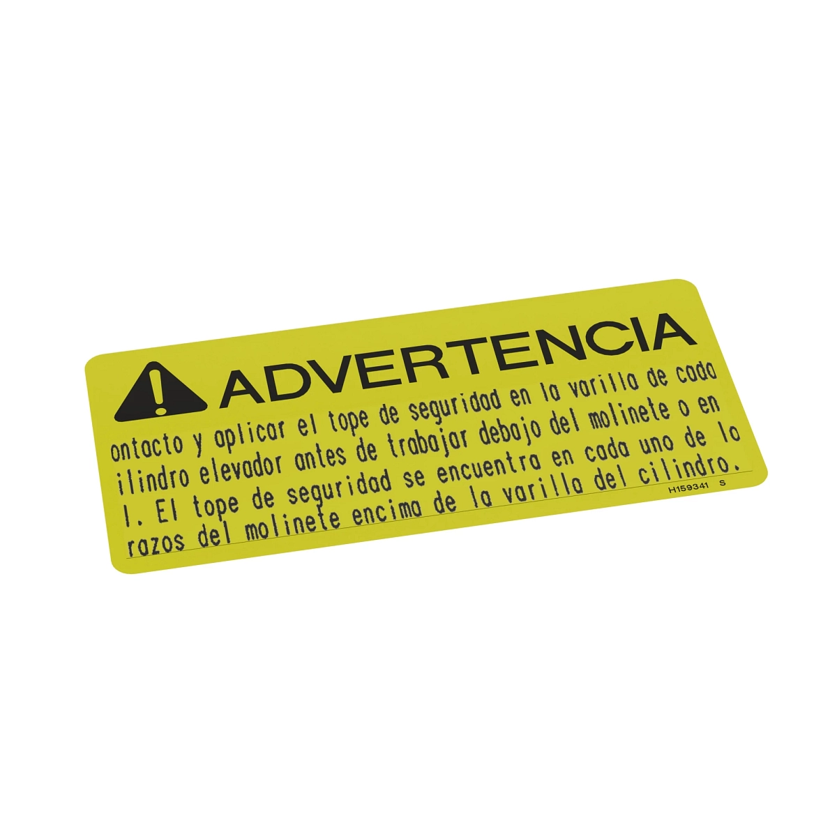 SIGN, WARNING, REEL ARM, SPANISH