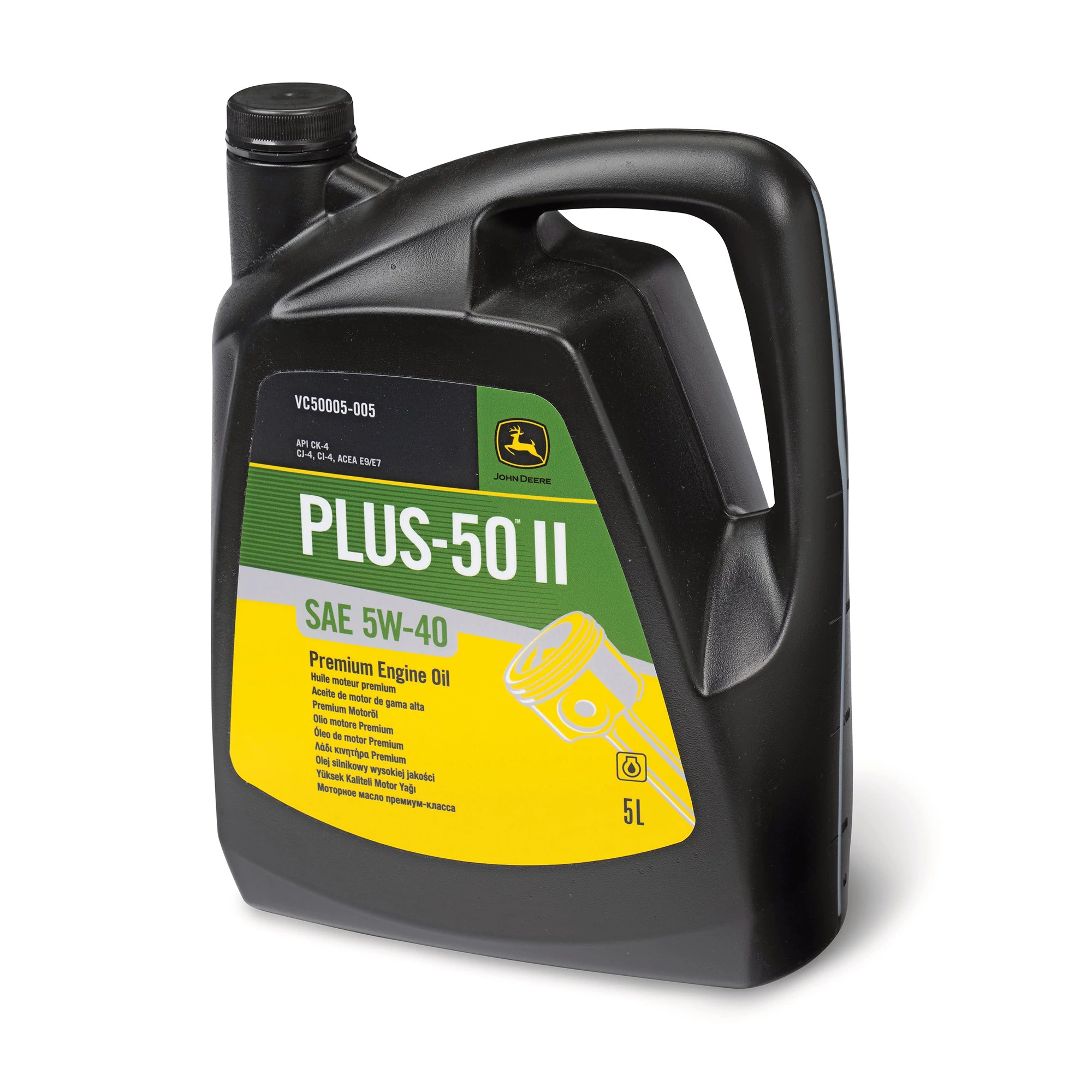 John Deere Premium Engine Oil, Plus-50™ II, SAE 5W-40, 18.9 Liter (5 Gallon) - VC50005-005