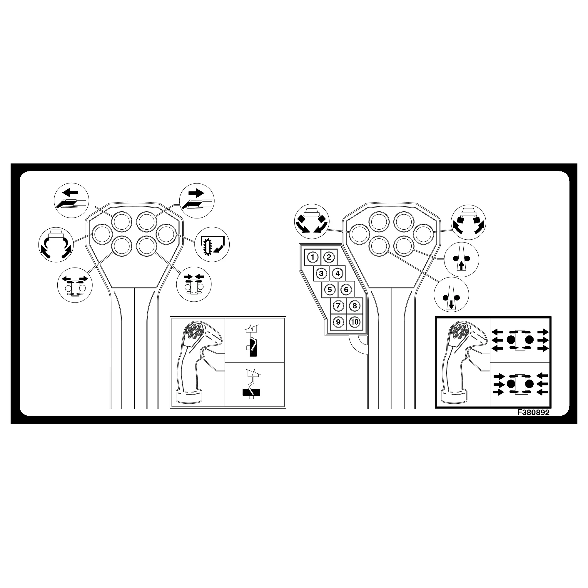 John Deere Joystick Controls Label, 608S 762 - F380892