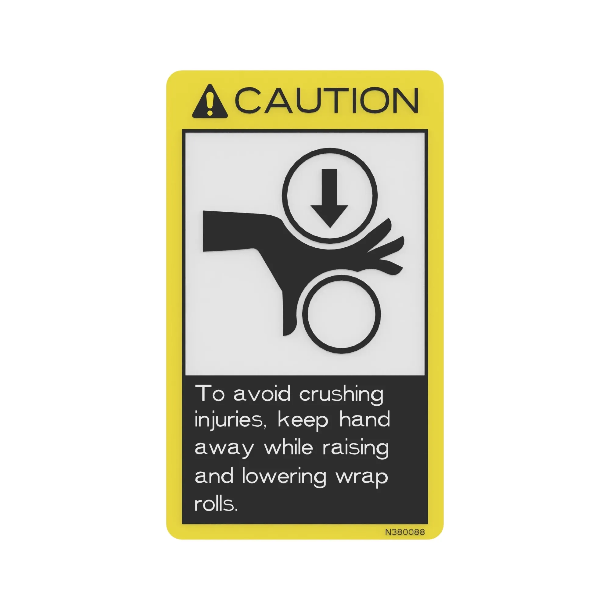John Deere Roll Crush Caution Decal - N380088