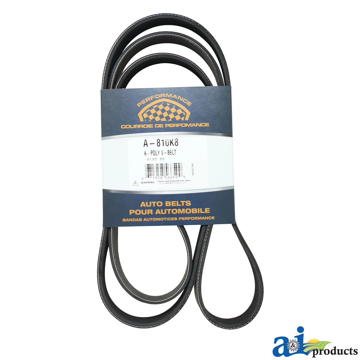A&I Products Engine Fan Drive V-Belt, Effective Length 2053 mm (81 inch) - A-810K8