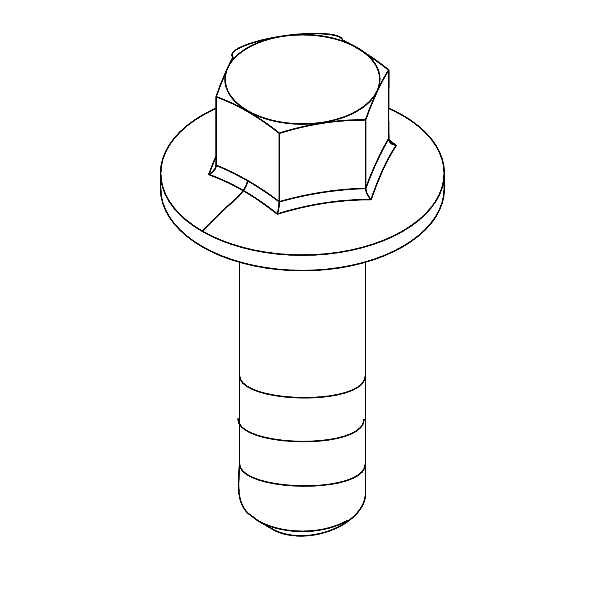 John Deere Hexagonal Head Flanged Screw, M8 X 25 - R530675