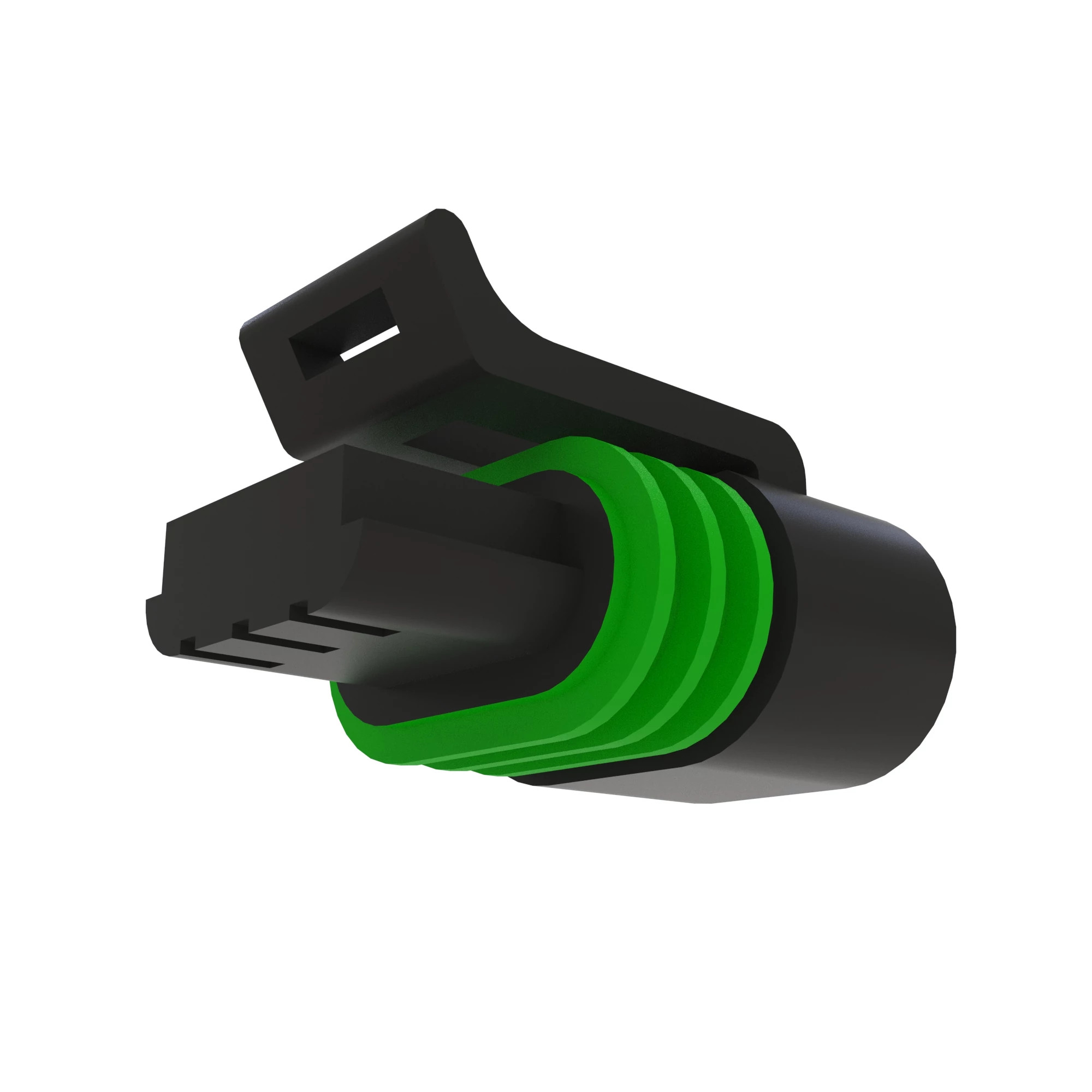 John Deere Black External Electrical Connector Housing, 3 Cavities - 57M8155