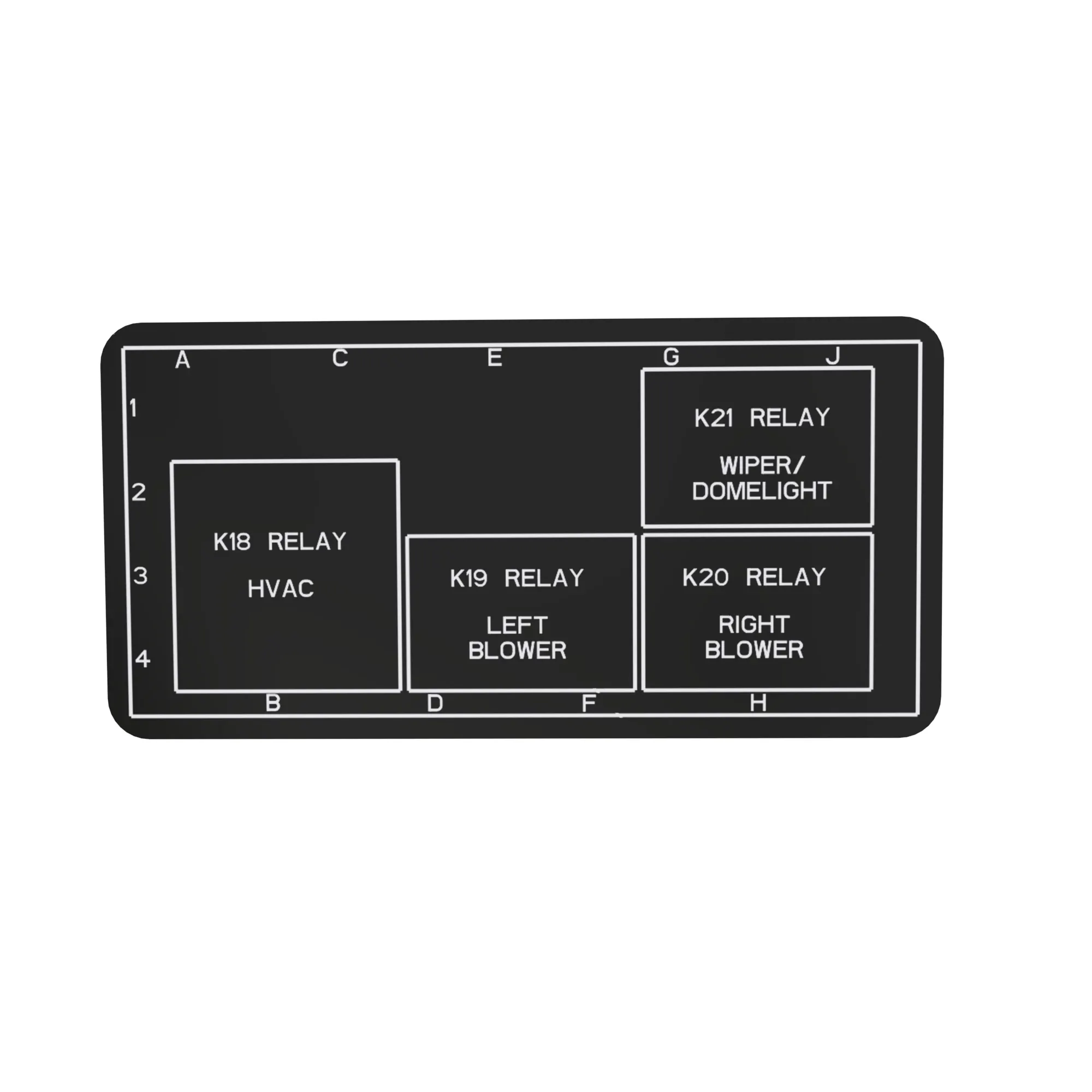 John Deere Cab Relay Block, Tier II Label - R220730