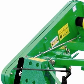 Close-up, studio view of an SB11 Series sickle bar mower's belt-driven cutter blades