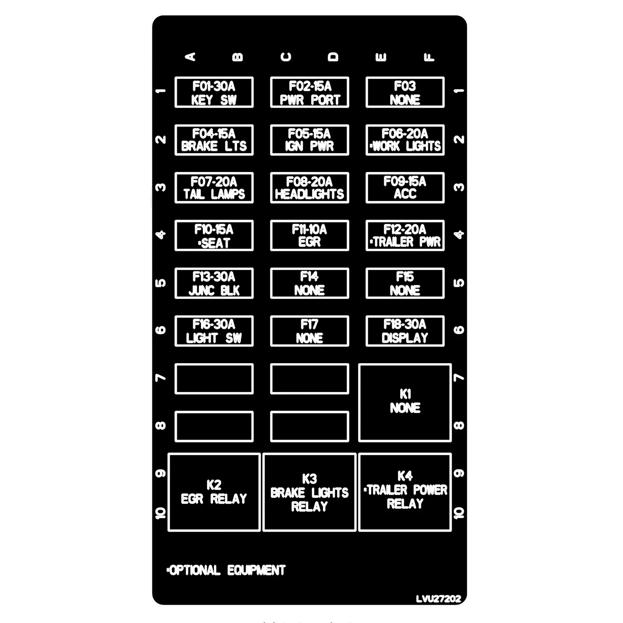 John Deere Load Center 3R Prt Label - LVU27202