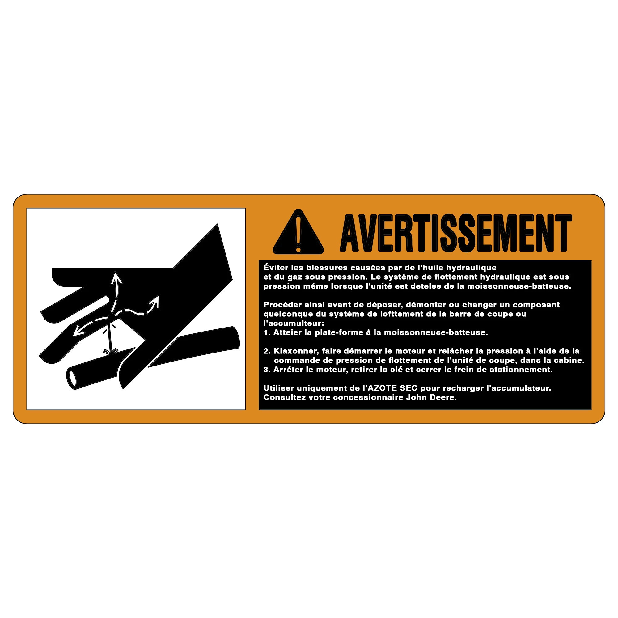 DECAL-ACCUMULATOR WARNING, FRENCH