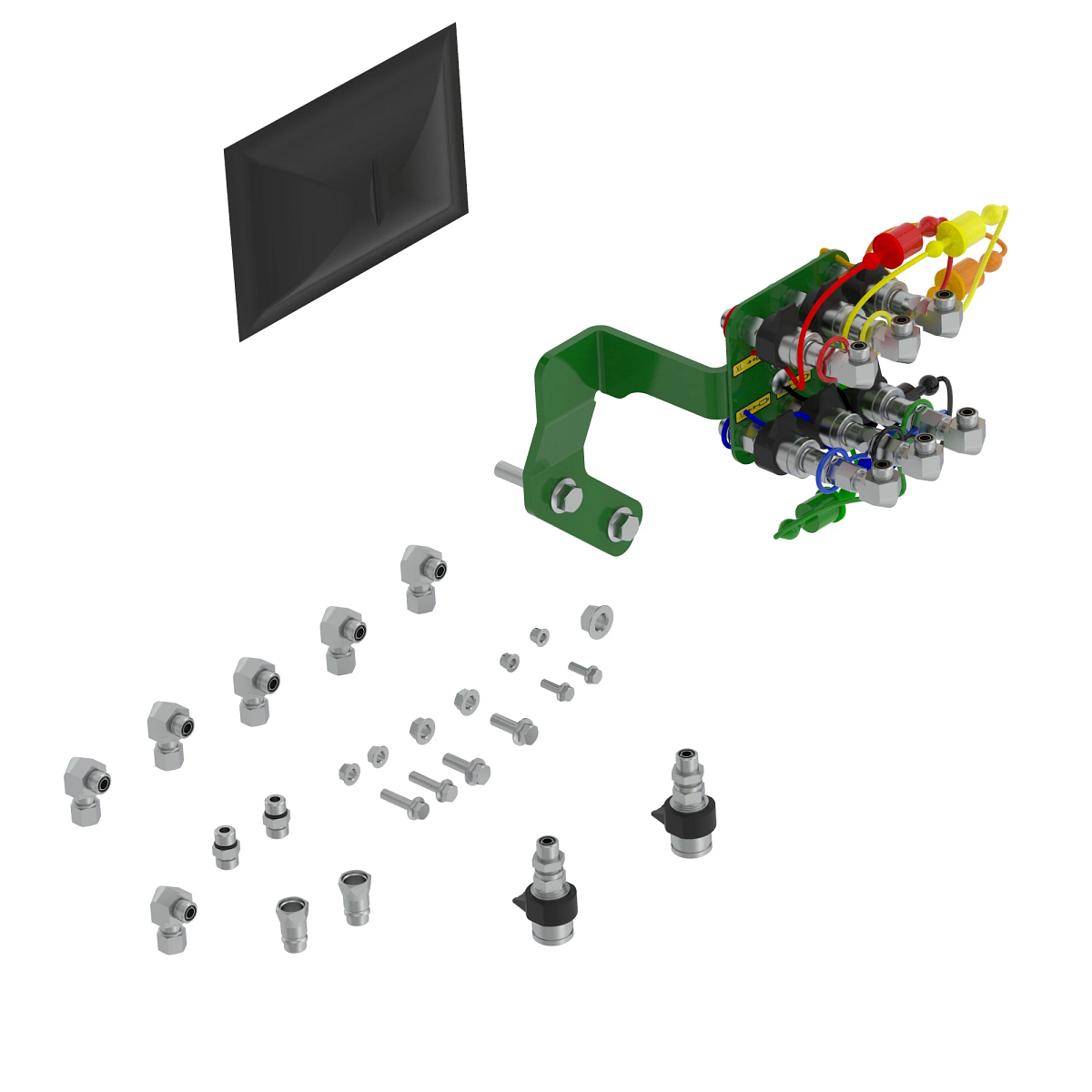 John Deere 3-Function Mid-Mount Hydraulic Quick-Connect Coupler Attachment - BW16958