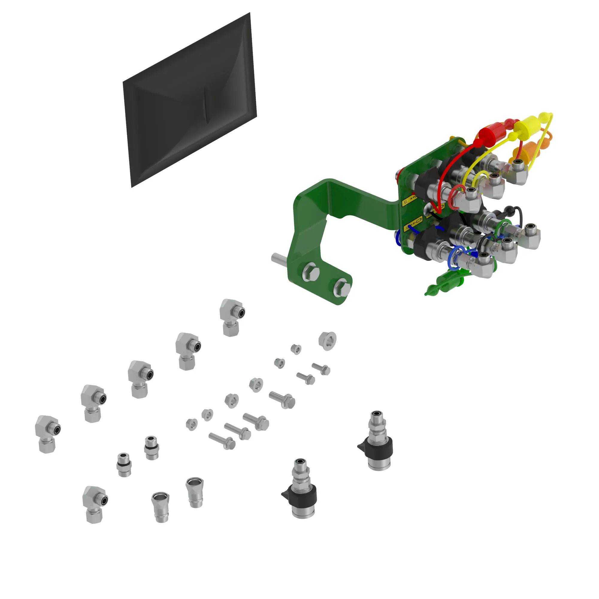 John Deere 3-Function Mid-Mount Hydraulic Quick-Connect Coupler Attachment - BW16958