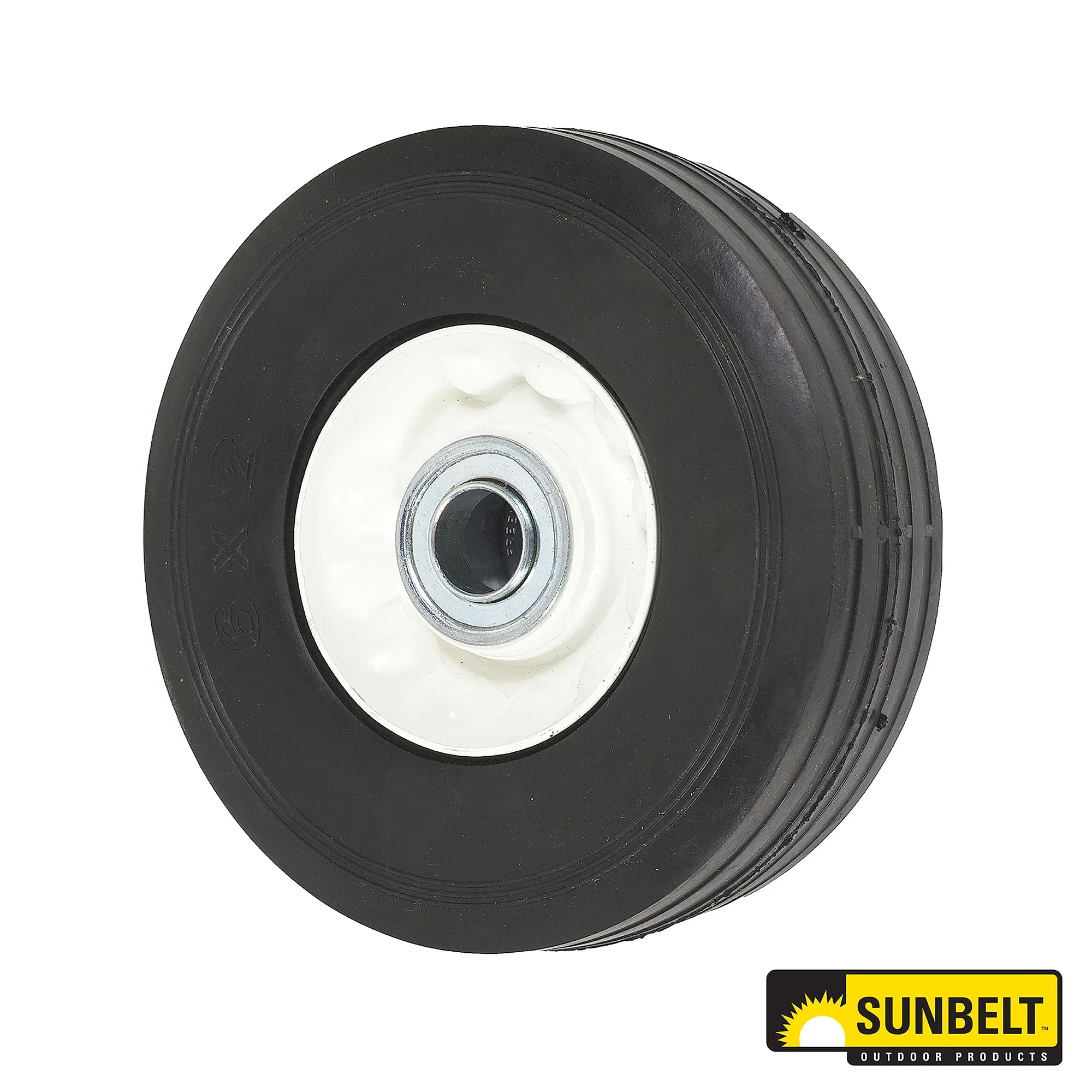 Sunbelt Ribbed Steel White Deck Wheel, 6 X 2 - A-B1SB5874