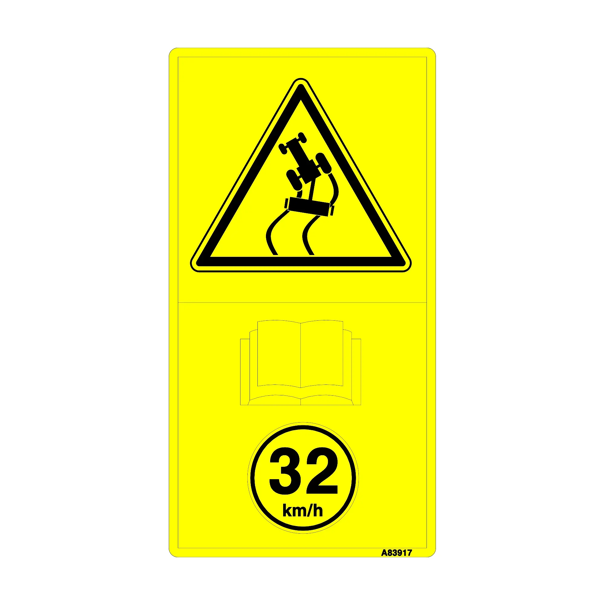 John Deere Explosion Risk, Text Free Label - A83917