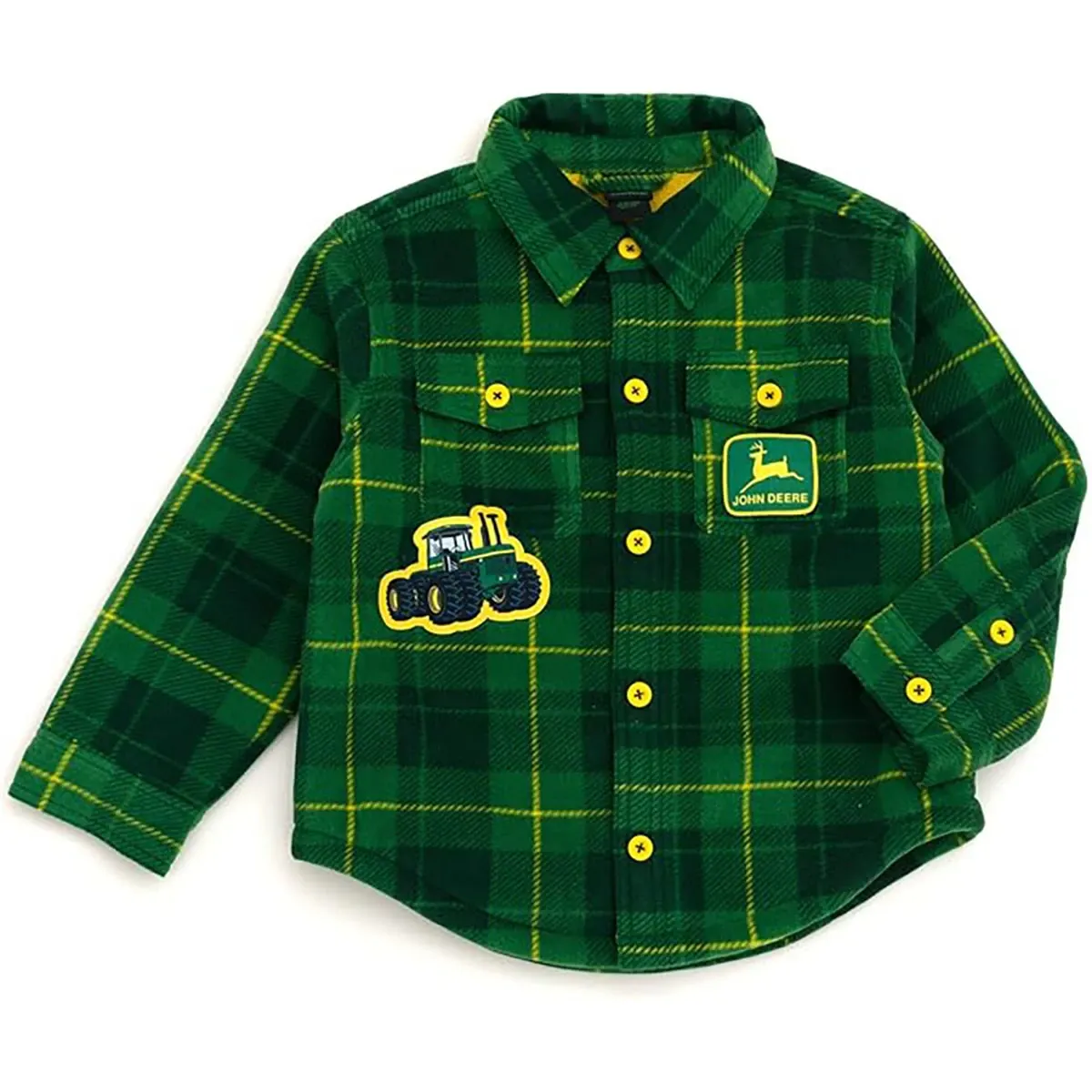 Toddler's Plaid Tractor Shacket