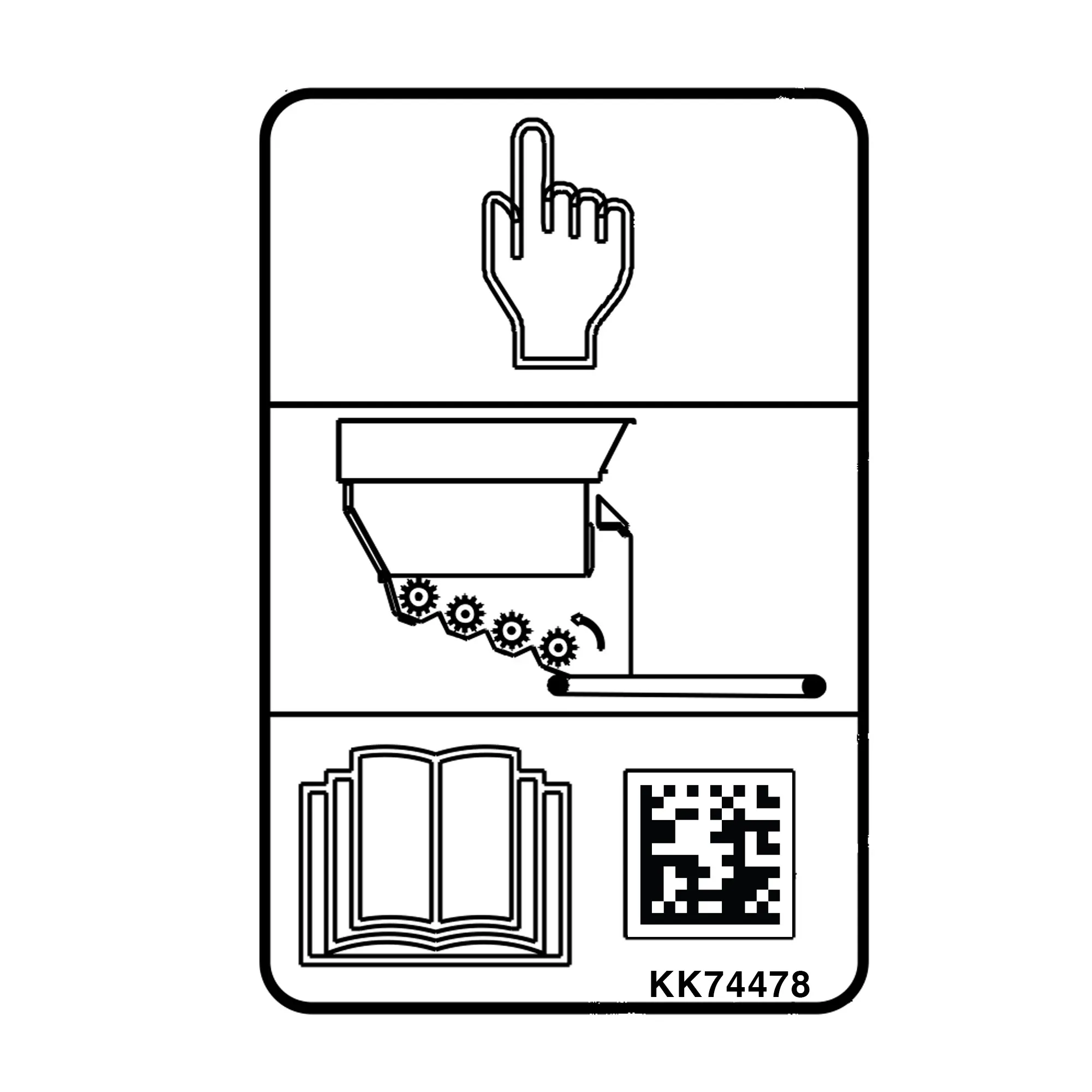 John Deere Metering Rollers Reverse Text Free Label - KK74478