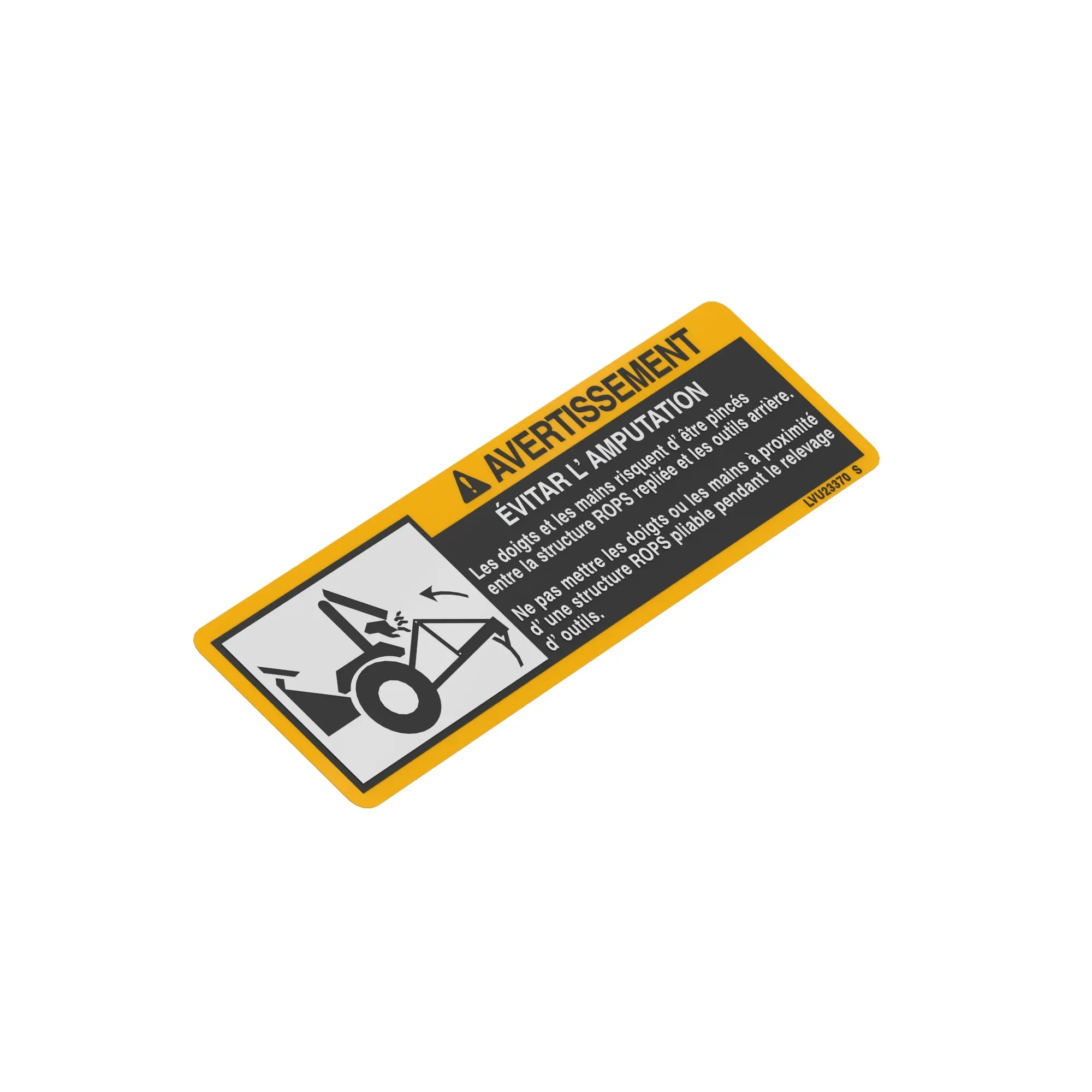 John Deere Folding ROPS Warning Label - LVU23370
