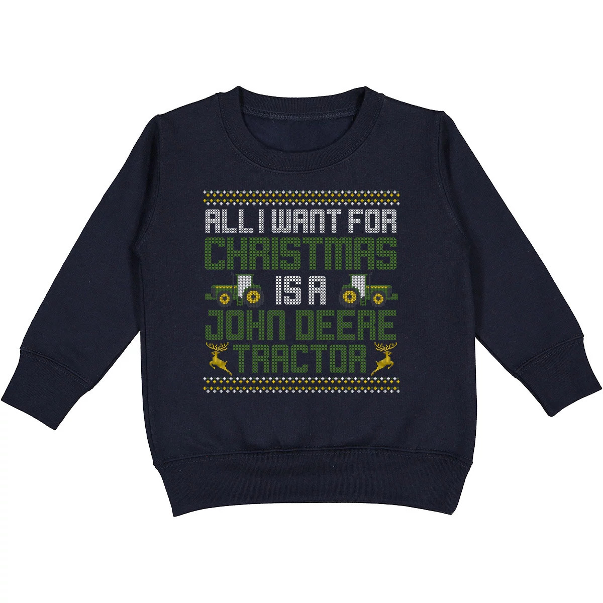 Toddler Holiday Ugly Sweater Crewneck - Tractor