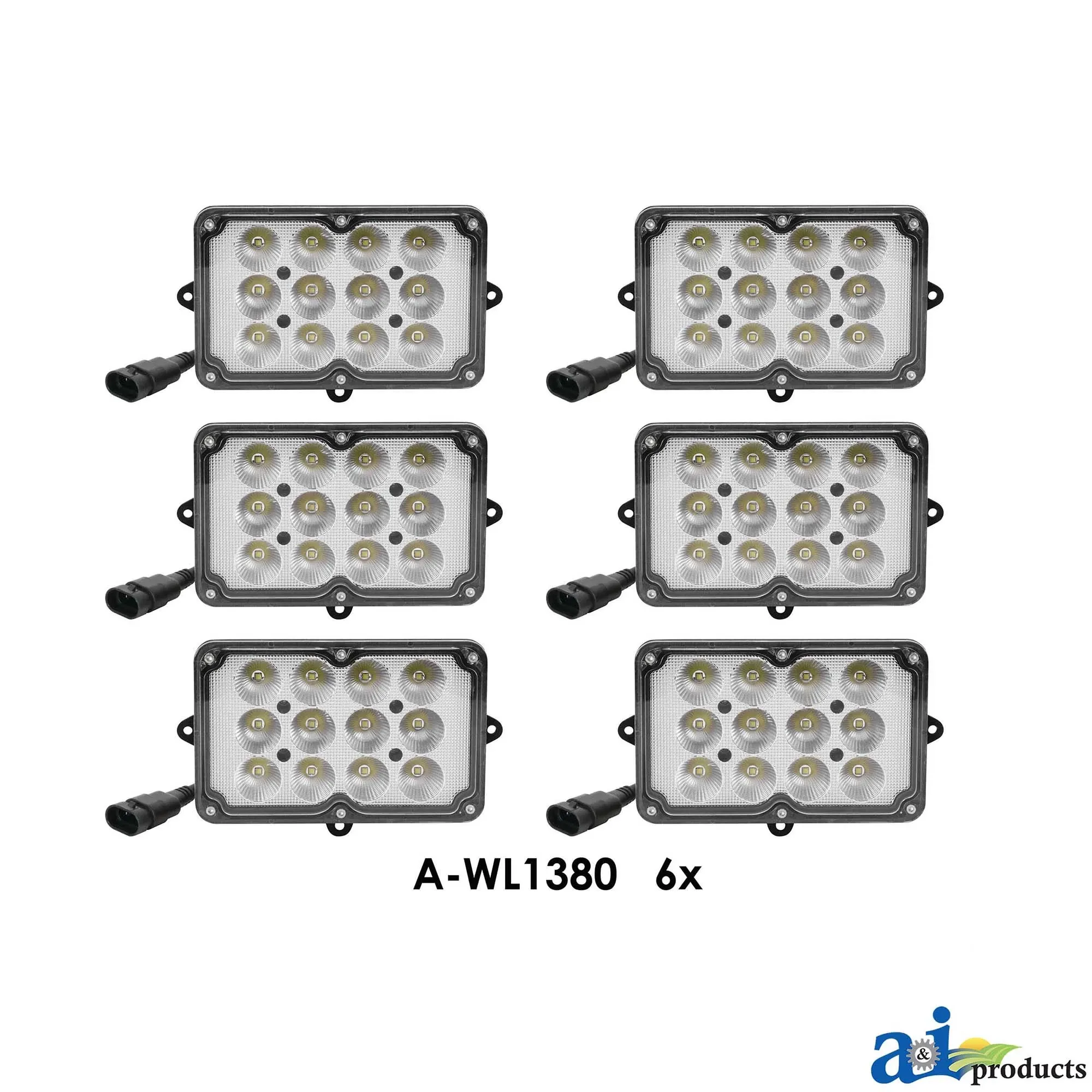 A&I Products Rectangle LED Light Kit (Pack of 6) - A-WL9000KT