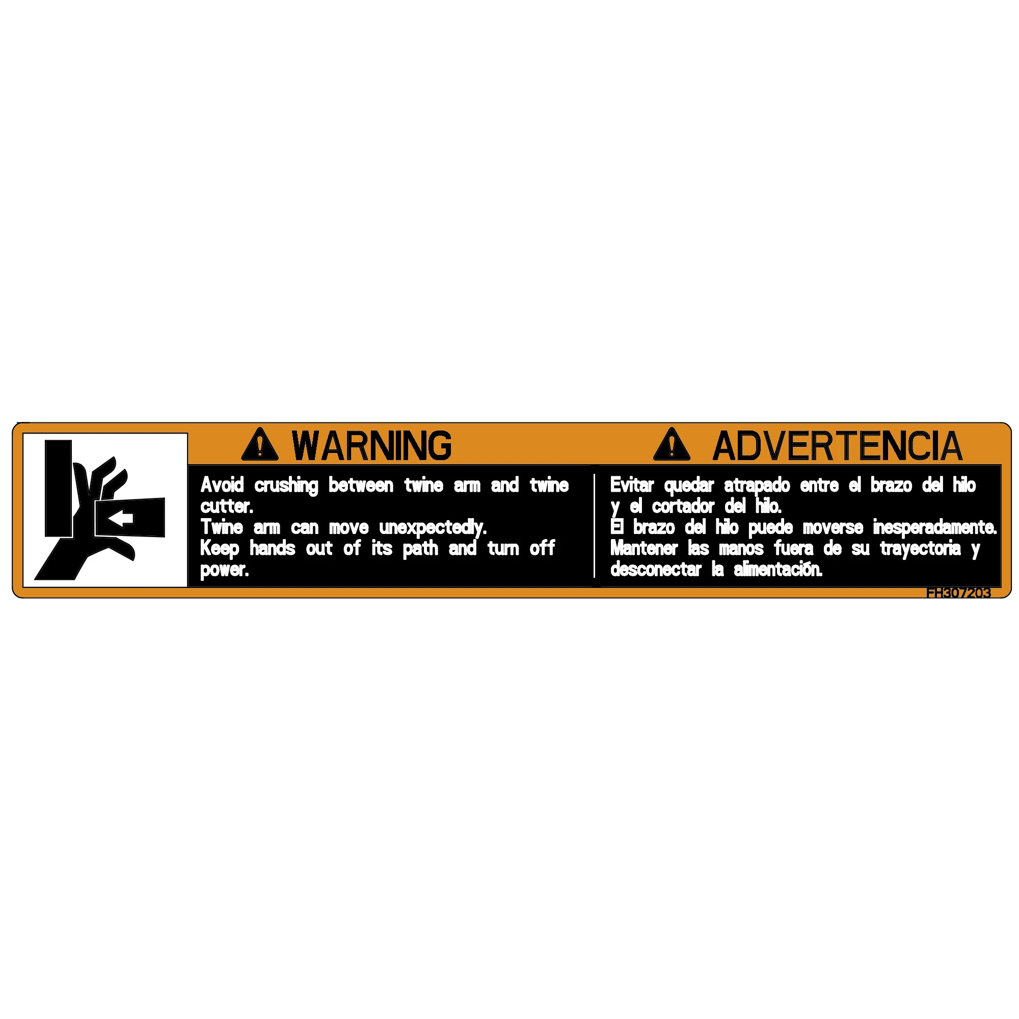 John Deere Warning English & Decal, Spanish - FH307203