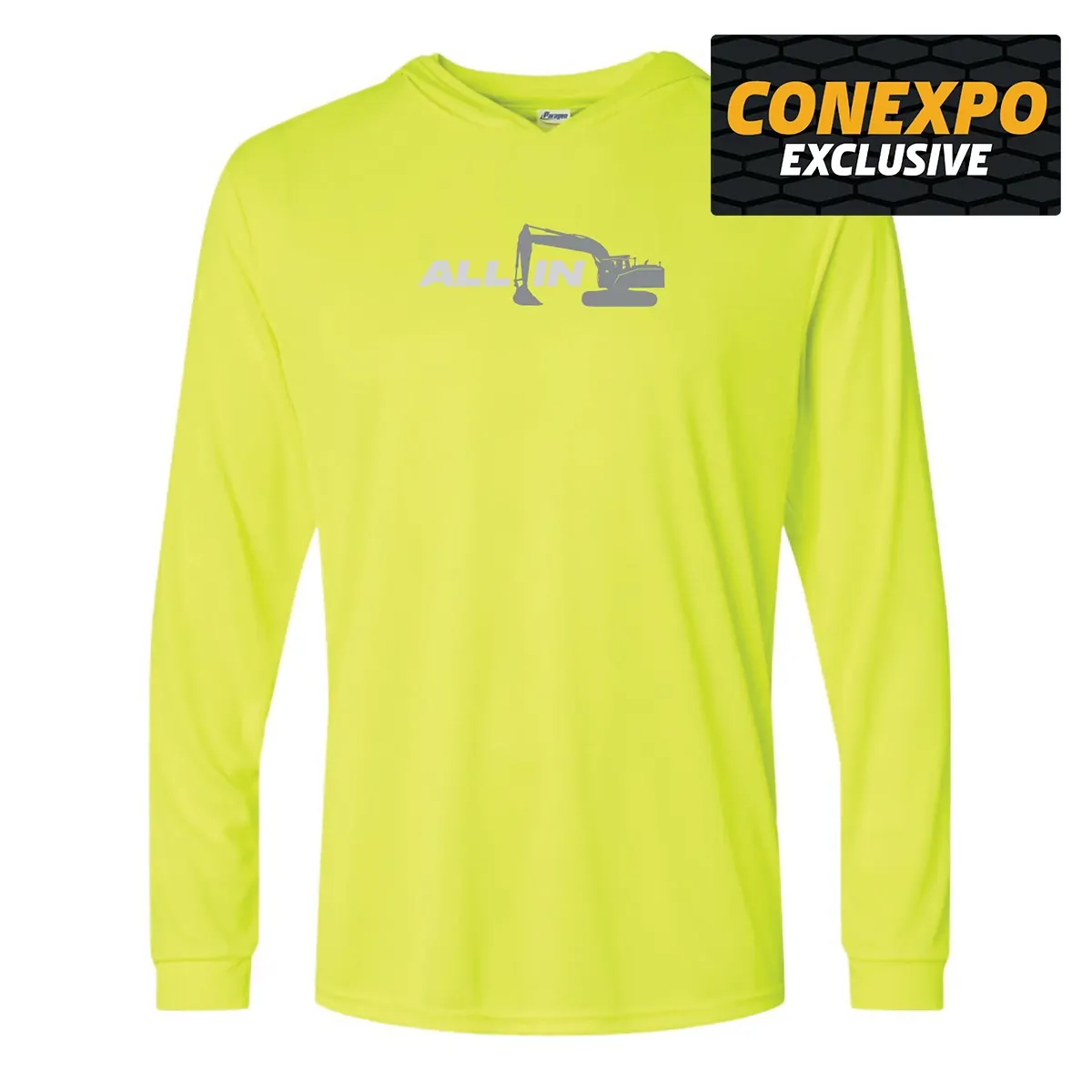 All In Hi-Vis Poly Hooded Shirt