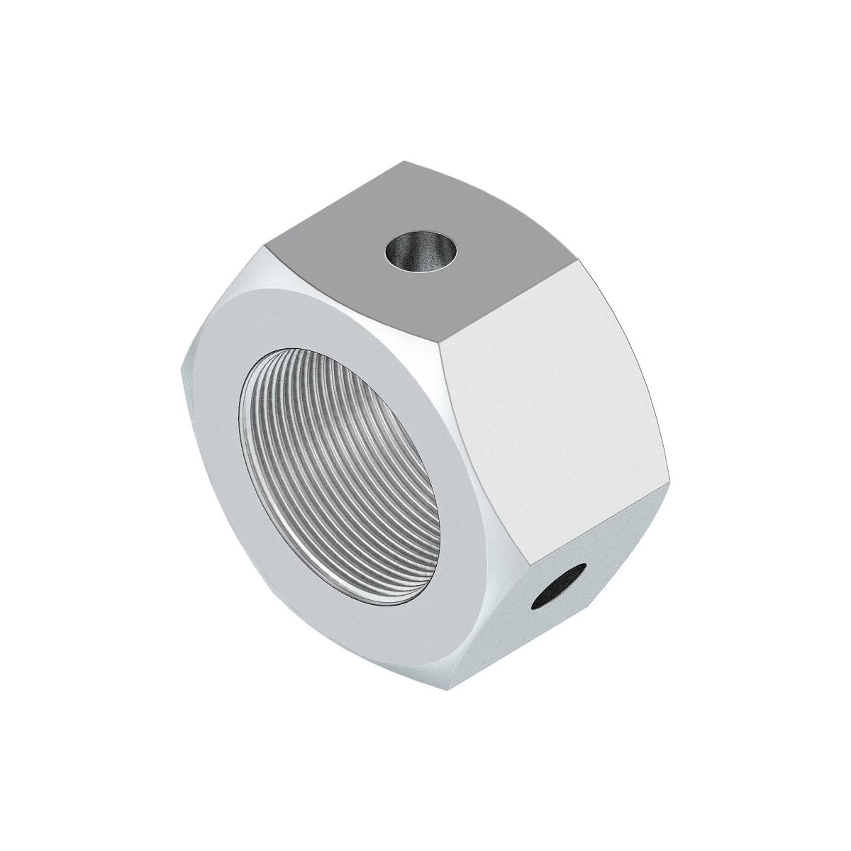 Nut, 1.5" Hex W/ Set Screw Holes
