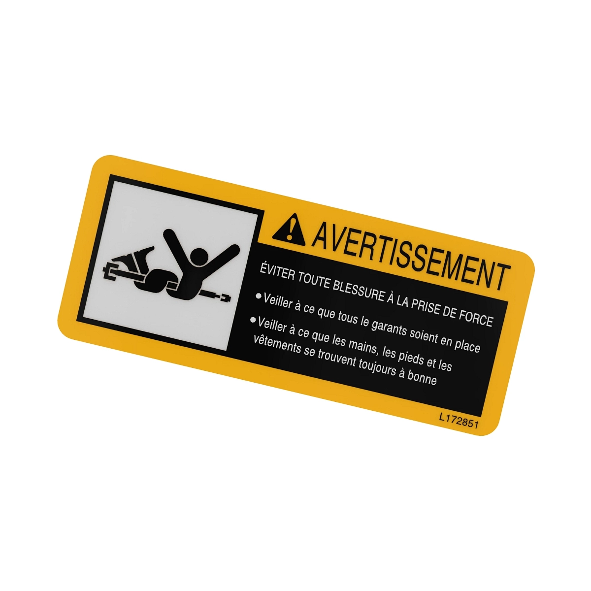 Label, Warning Front PTO