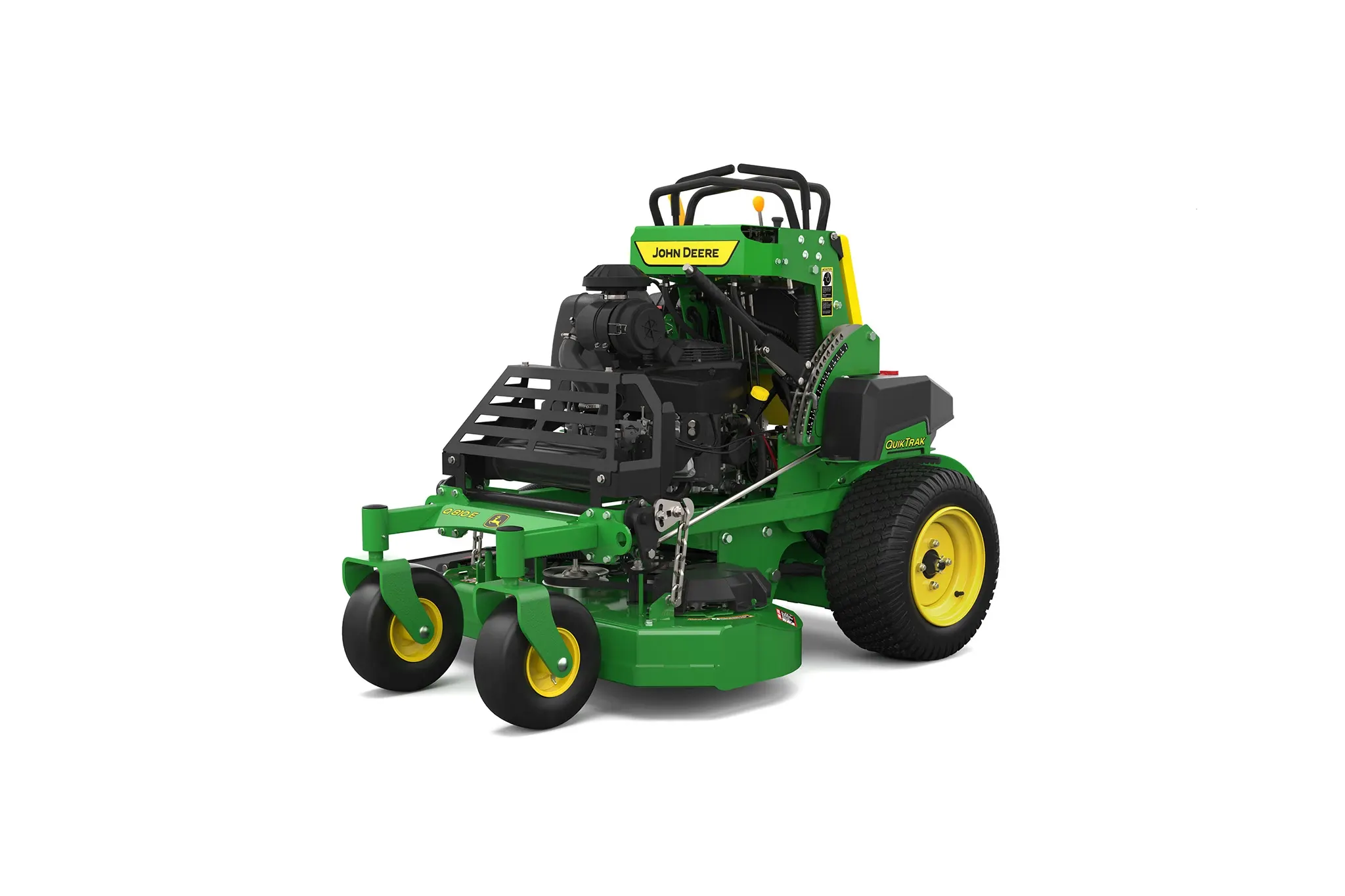 John Deere 蛍光イエローハット（畑で映ます笑 Q810E QuikTrak™ Stand-On Mower | John Deere US