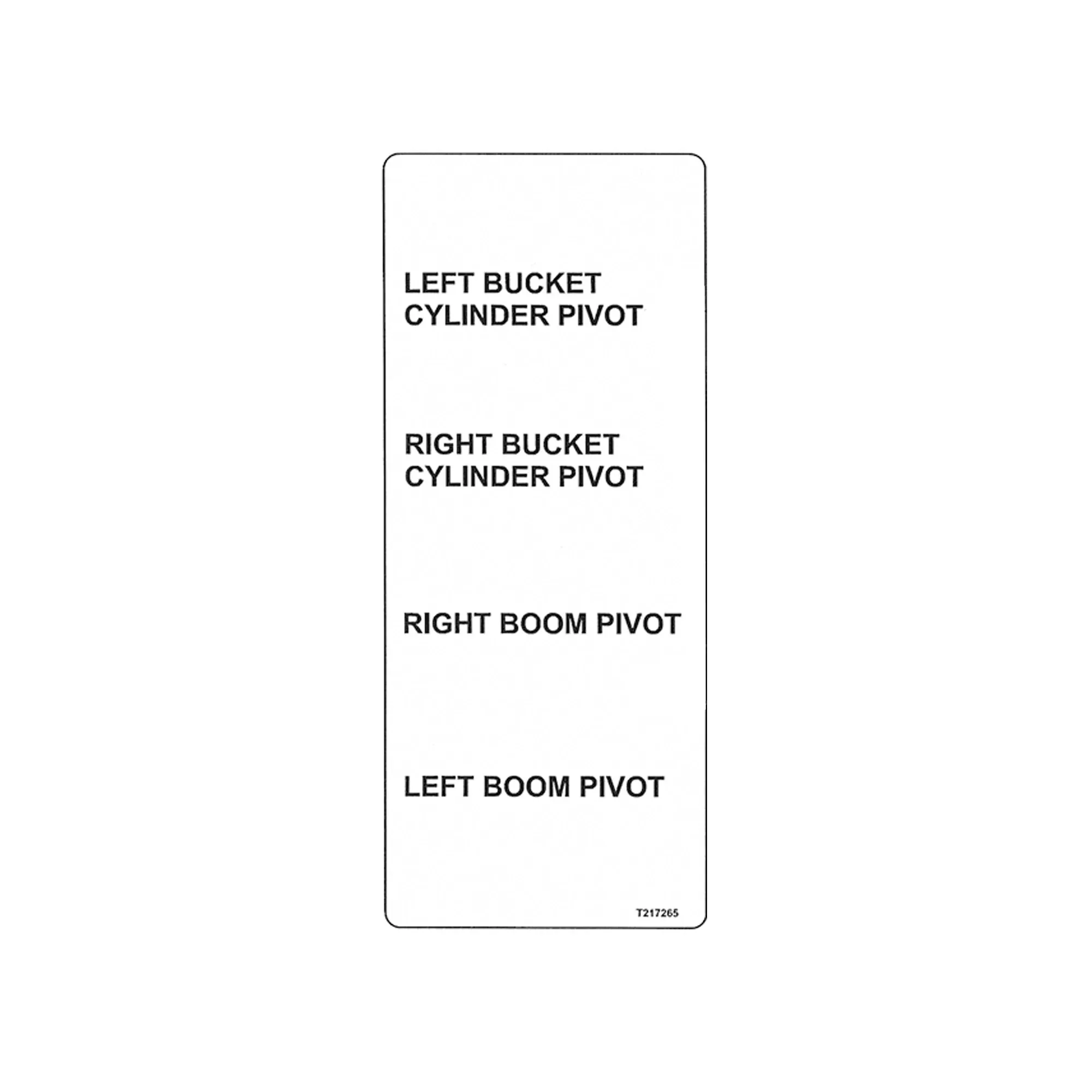 John Deere Grease Points Label - T217265