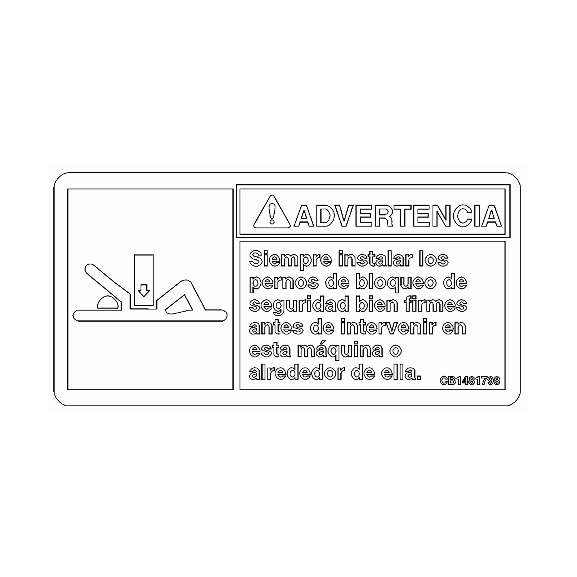 Decal-Warning Lockup Spanish