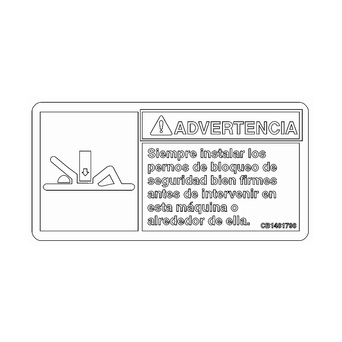 Decal-Warning Lockup Spanish