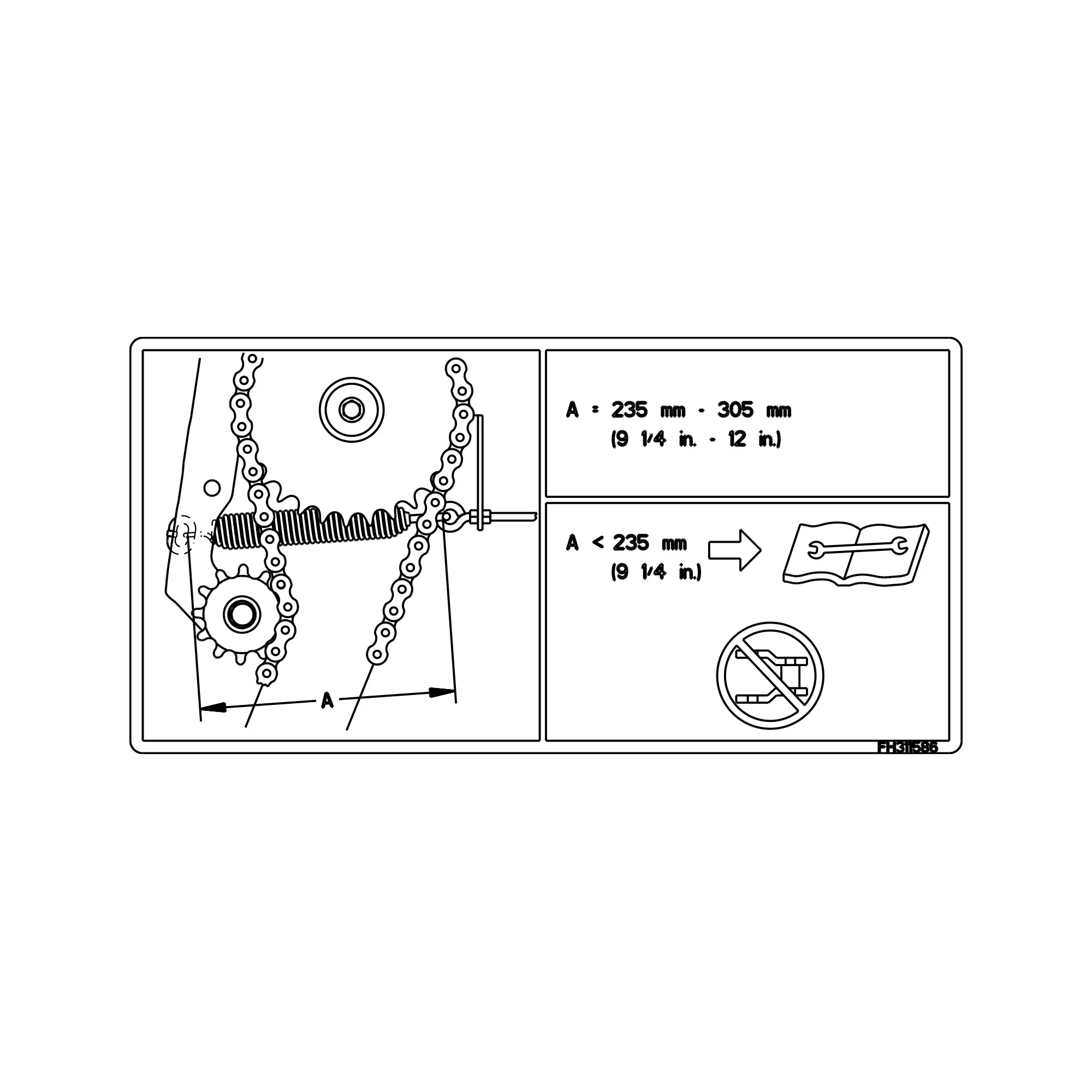 John Deere Chain Tension Label - FH311586