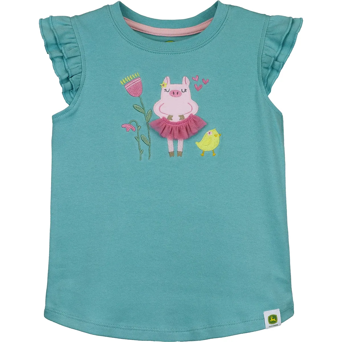 Toddler Pink in a Tutu Ruffled Shirt