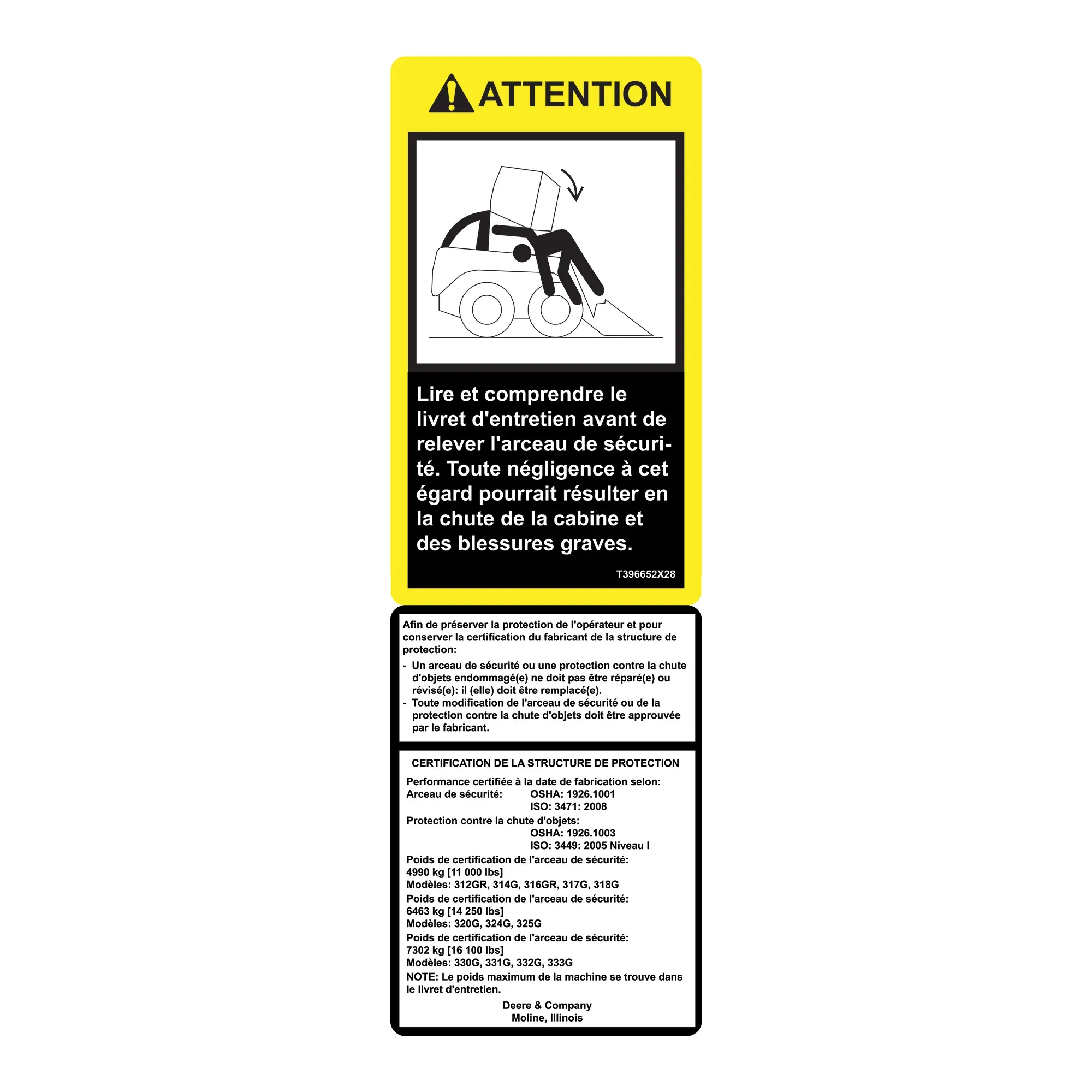 Label, ROPS Cert and Service