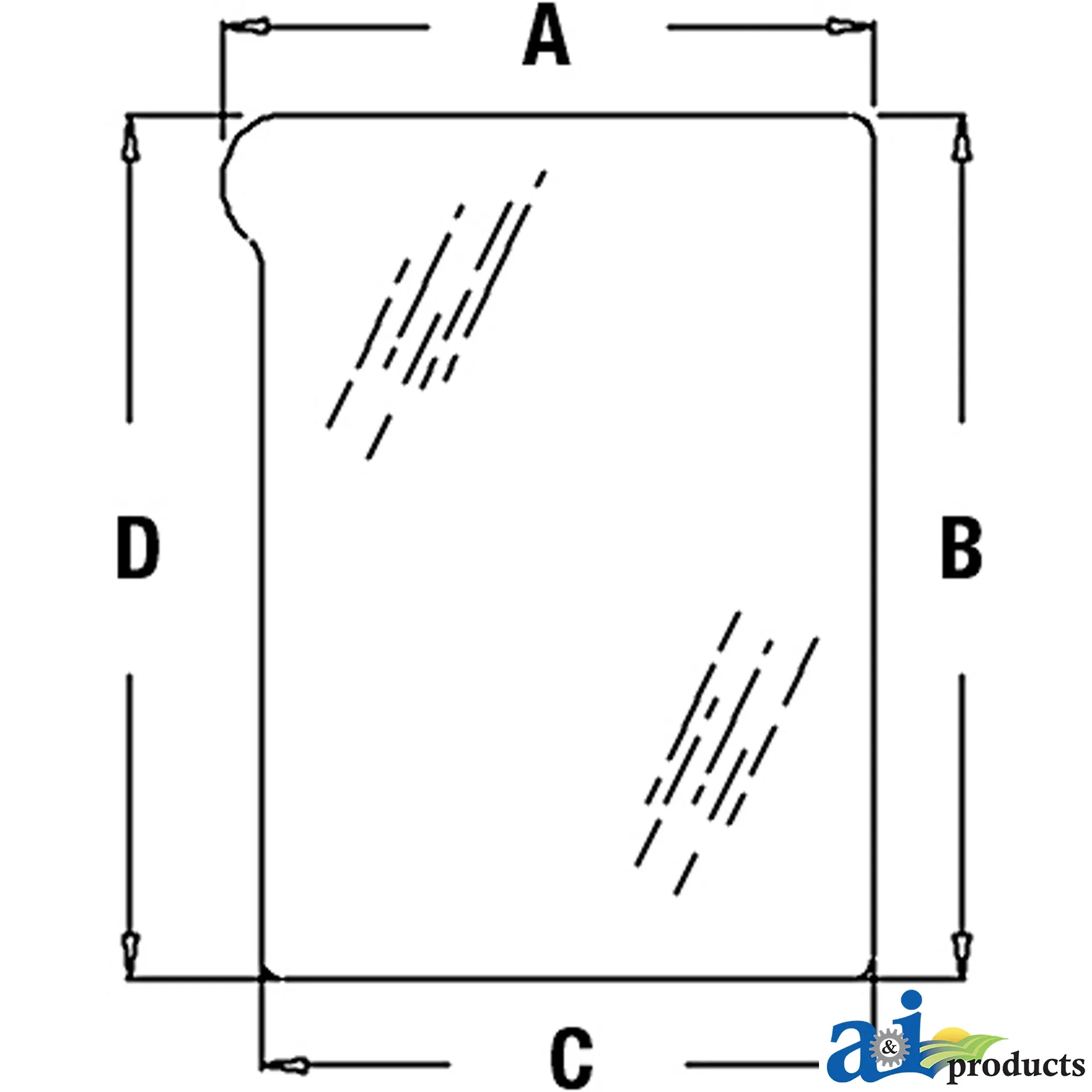 A&I Products Lower Left Side Windowpane - A-L151752